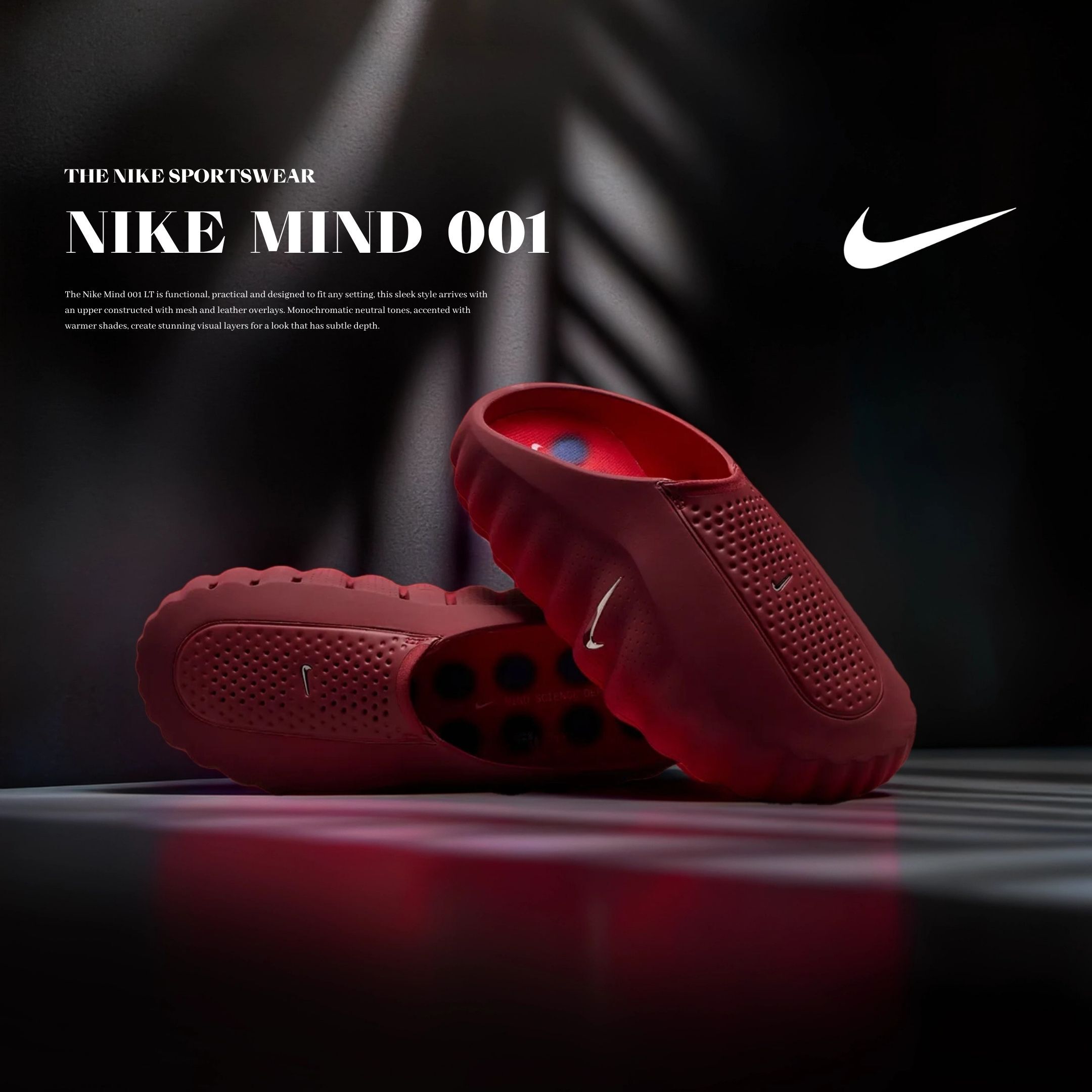 NICEDAY 代購 Nike Mind 001 Team Red 深紅 紅 拖鞋 HQ4307-601