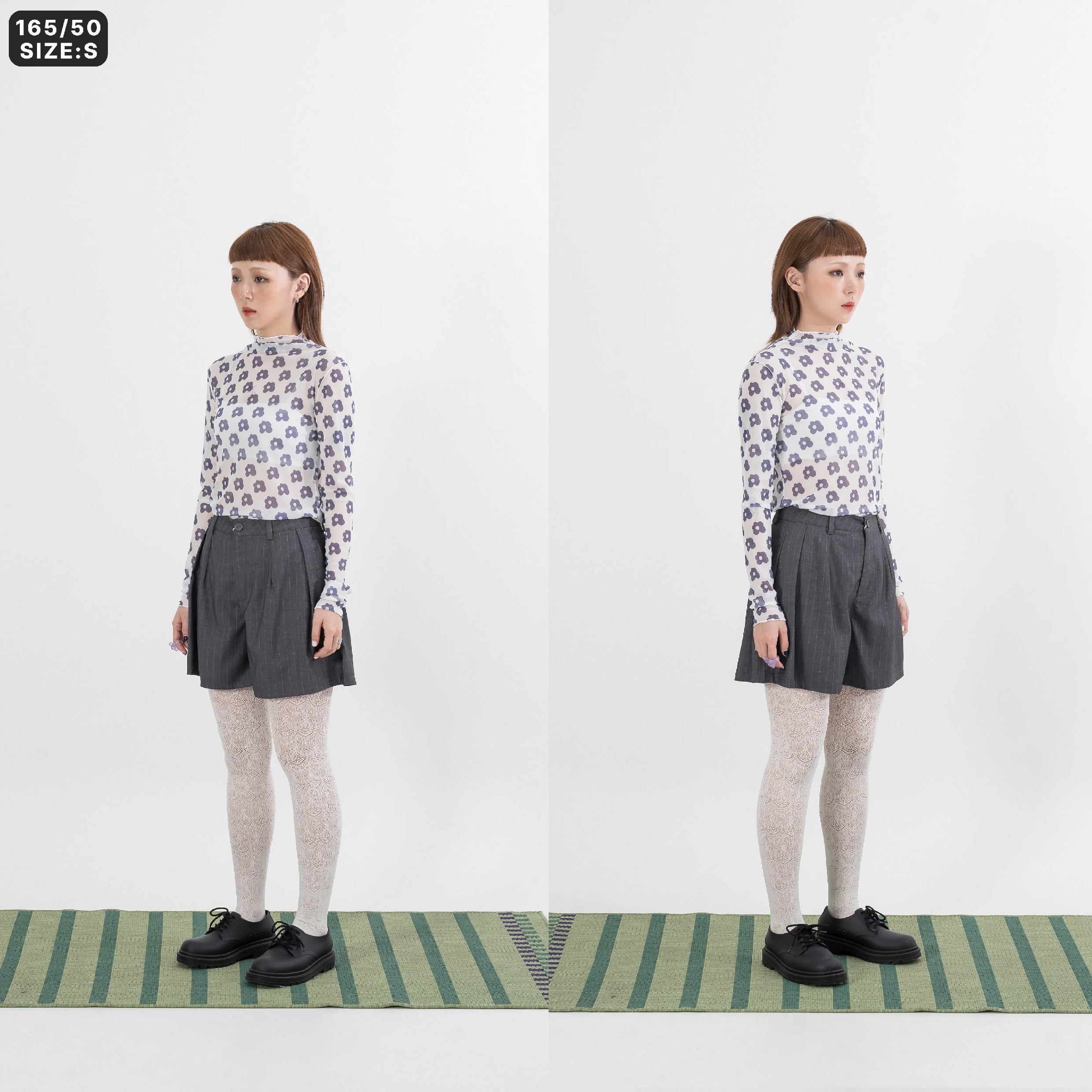 AGILITY MIAO Flowers Sheer Top 女裝 小花 內搭透膚 上衣  [M-F2]