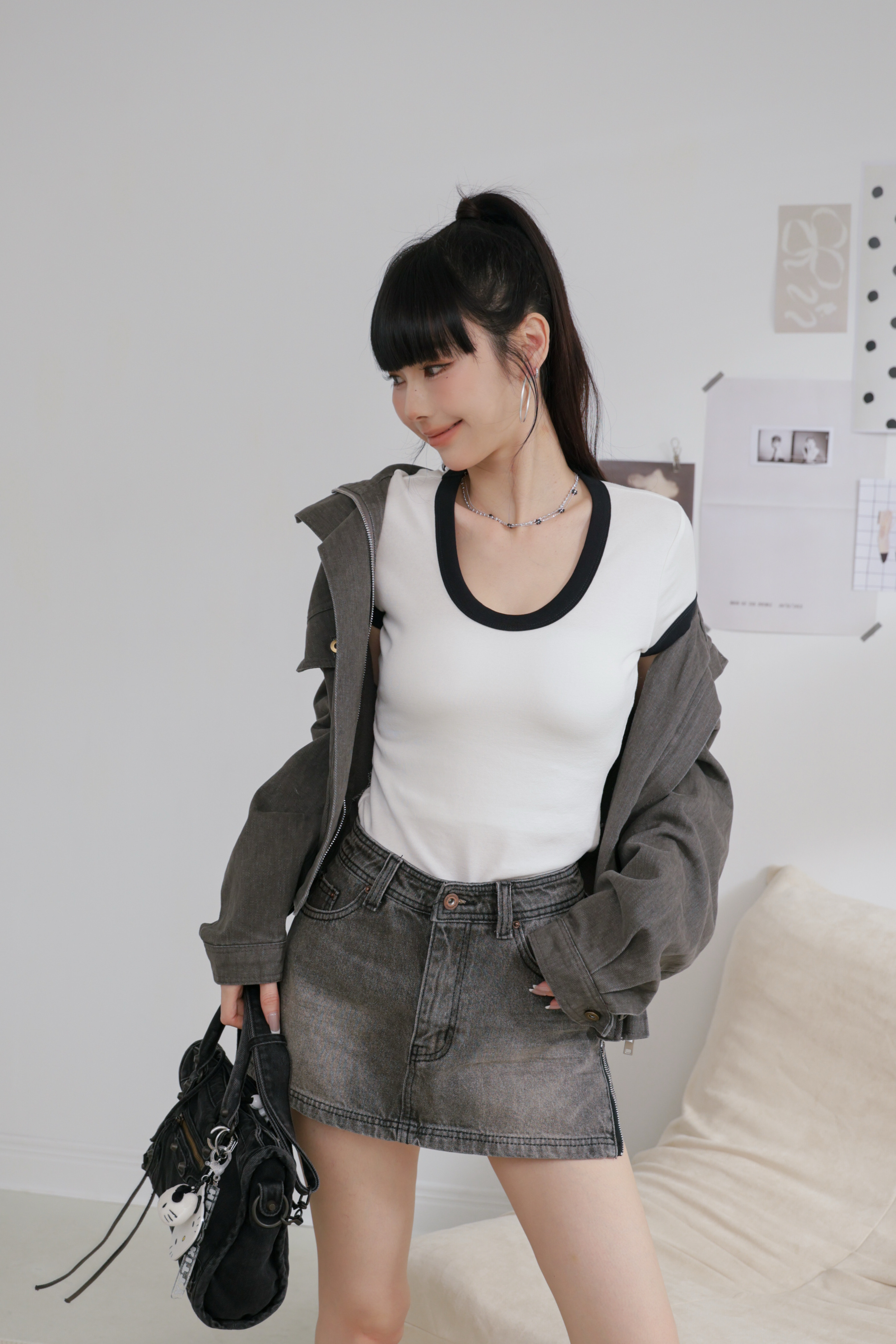 辣辣的側拉鍊褲裙 P20