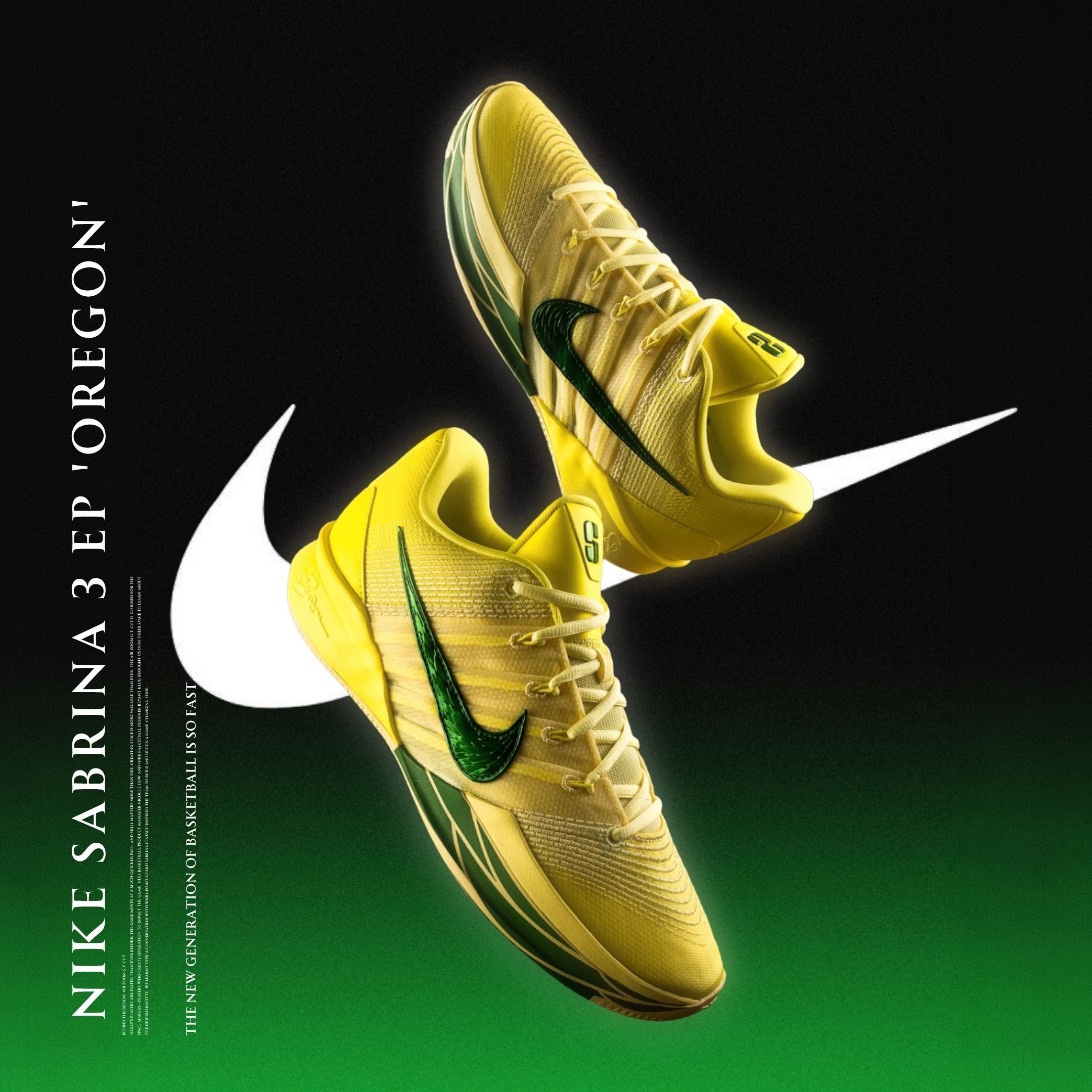 NICEDAY 代購 Nike Sabrina 3 "Oregon" EP 檸檬黃 綠 實戰籃球鞋 IR2477-700