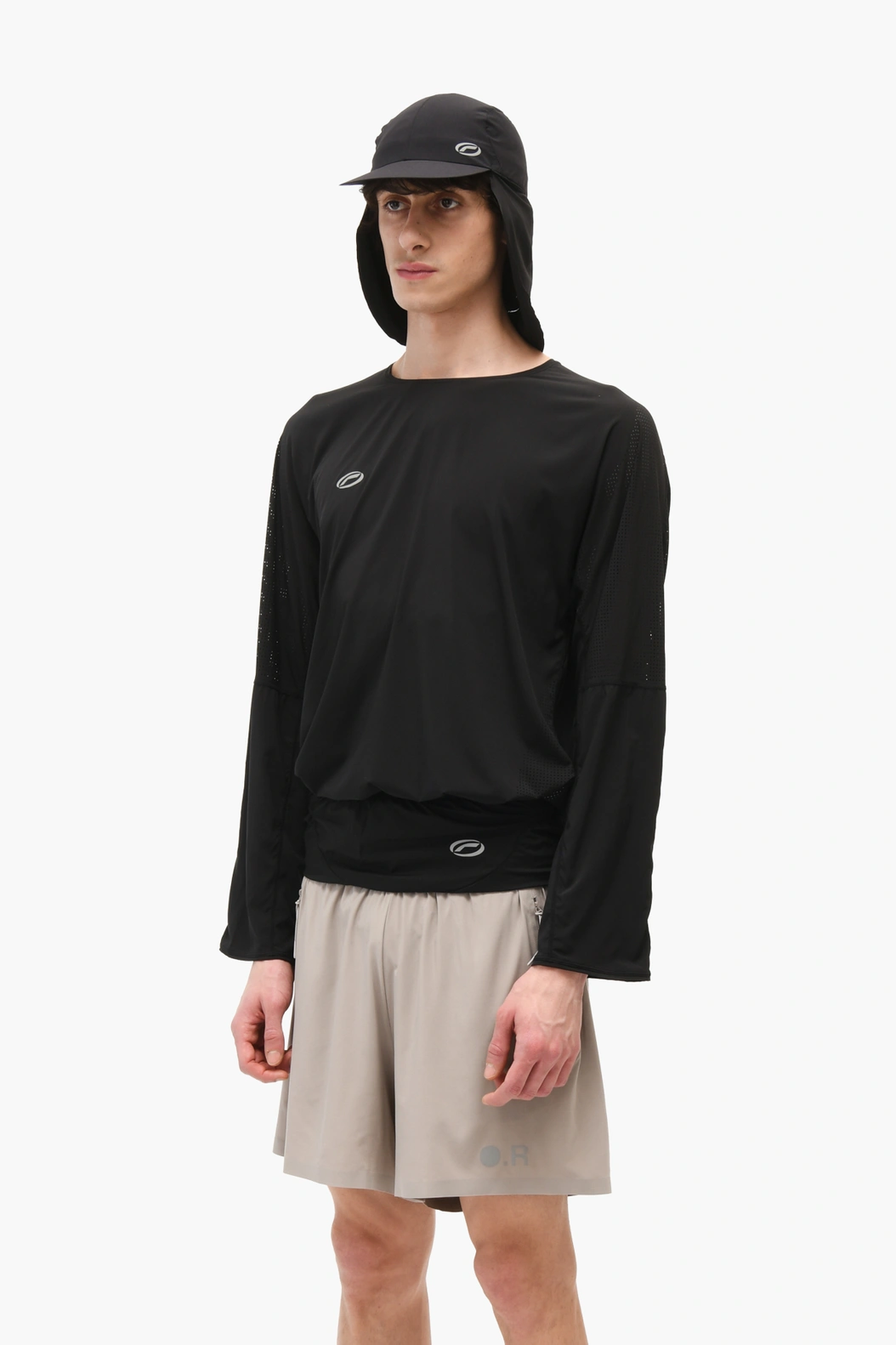 Optimistic Runners｜Sun Flap Cap "Black"