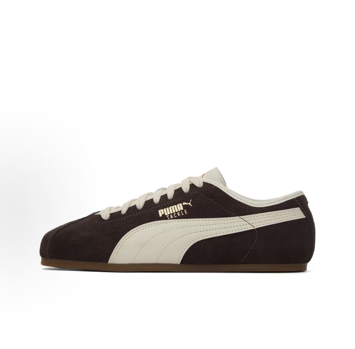 PUMA TACKLE  張凌赫同款 復古 德訓鞋 巧克力棕 米白 404456-11