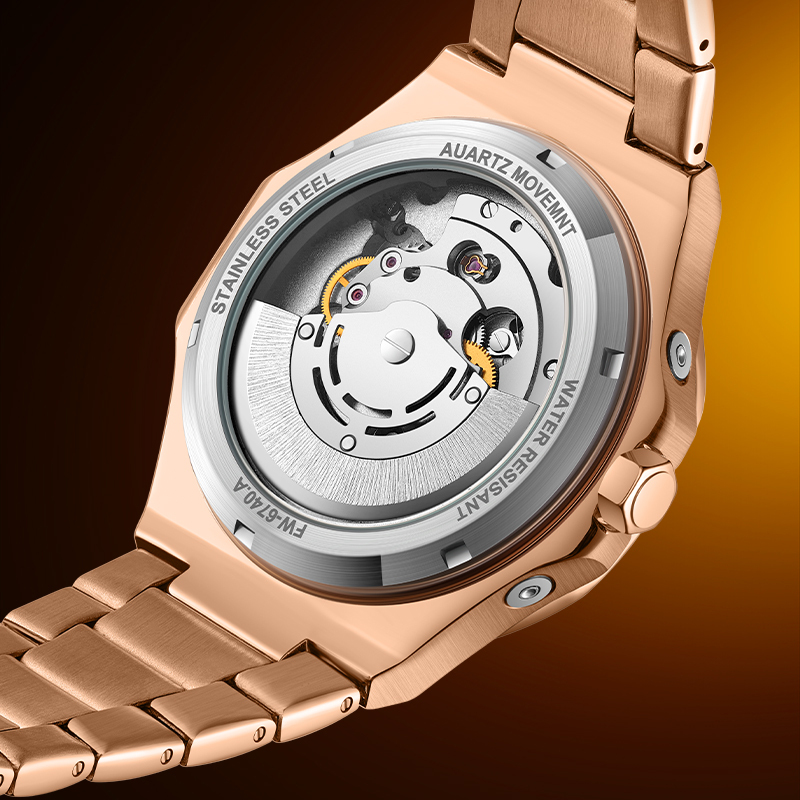 【Mark Fairwhale 馬克菲爾】6740 酒桶 AP八角型 鋼帶 真三眼  日月星辰 機械 手錶