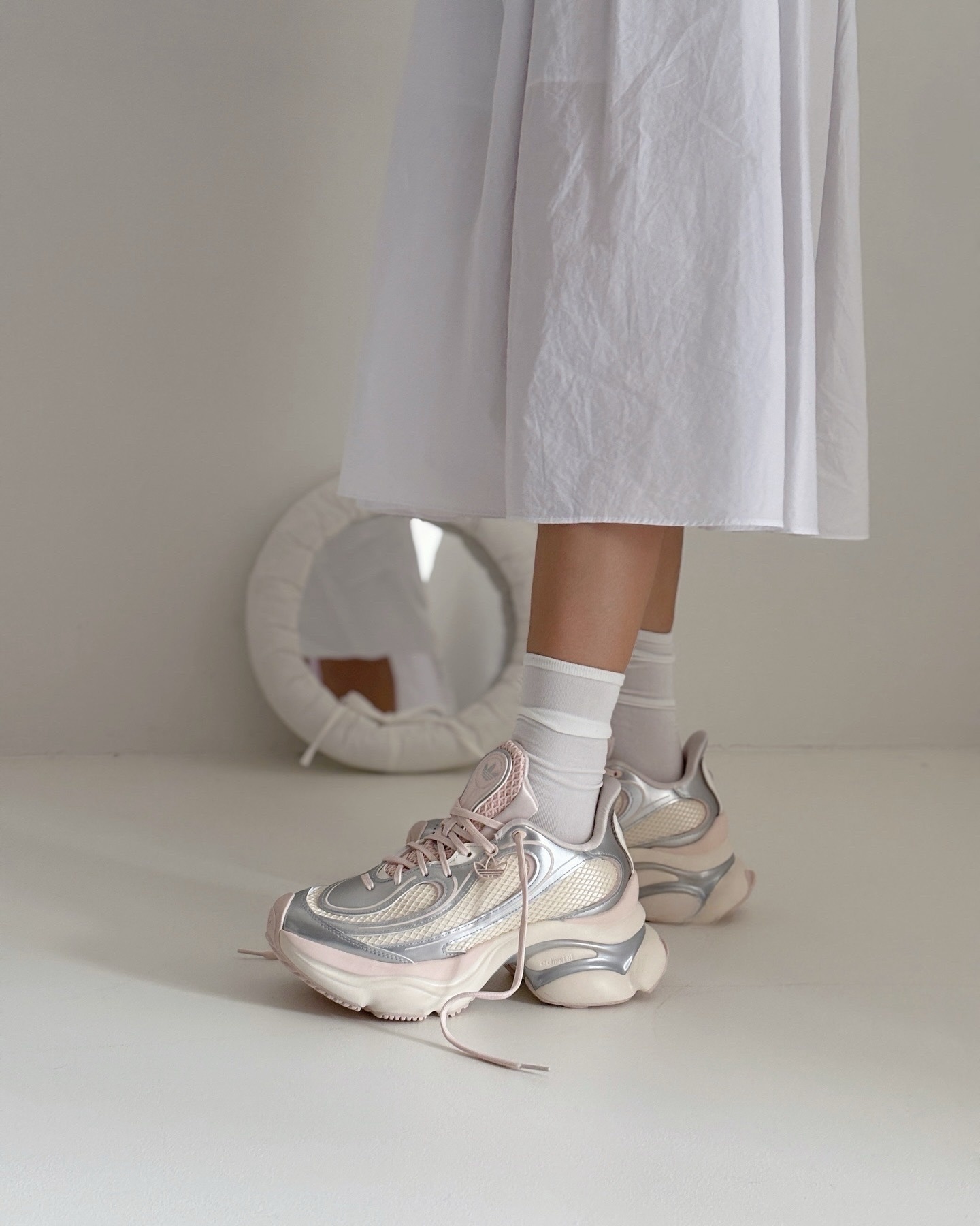 Adidas Originals Ozvenuz 櫻花粉 粉色 銀灰 宋雨琦同款 復古 增高 厚底 老爹鞋 KK4674