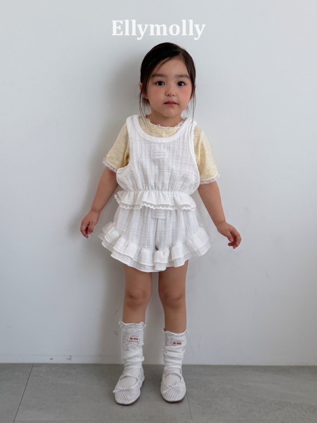 正韓夏ellymolly 四色捲捲小標襪