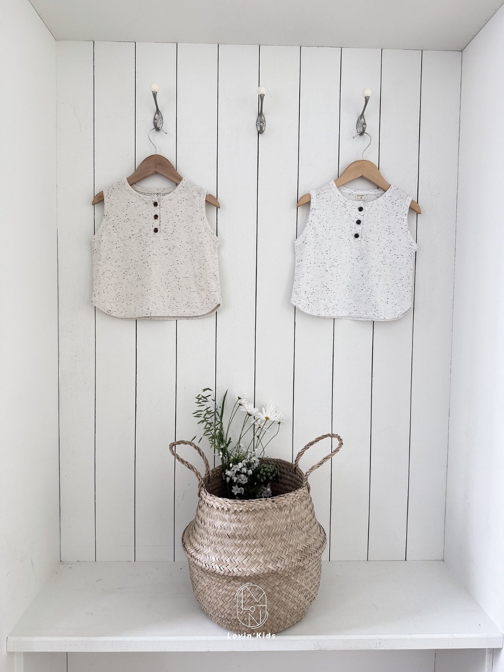 正韓夏LoVin 兩色純棉雪花感背心