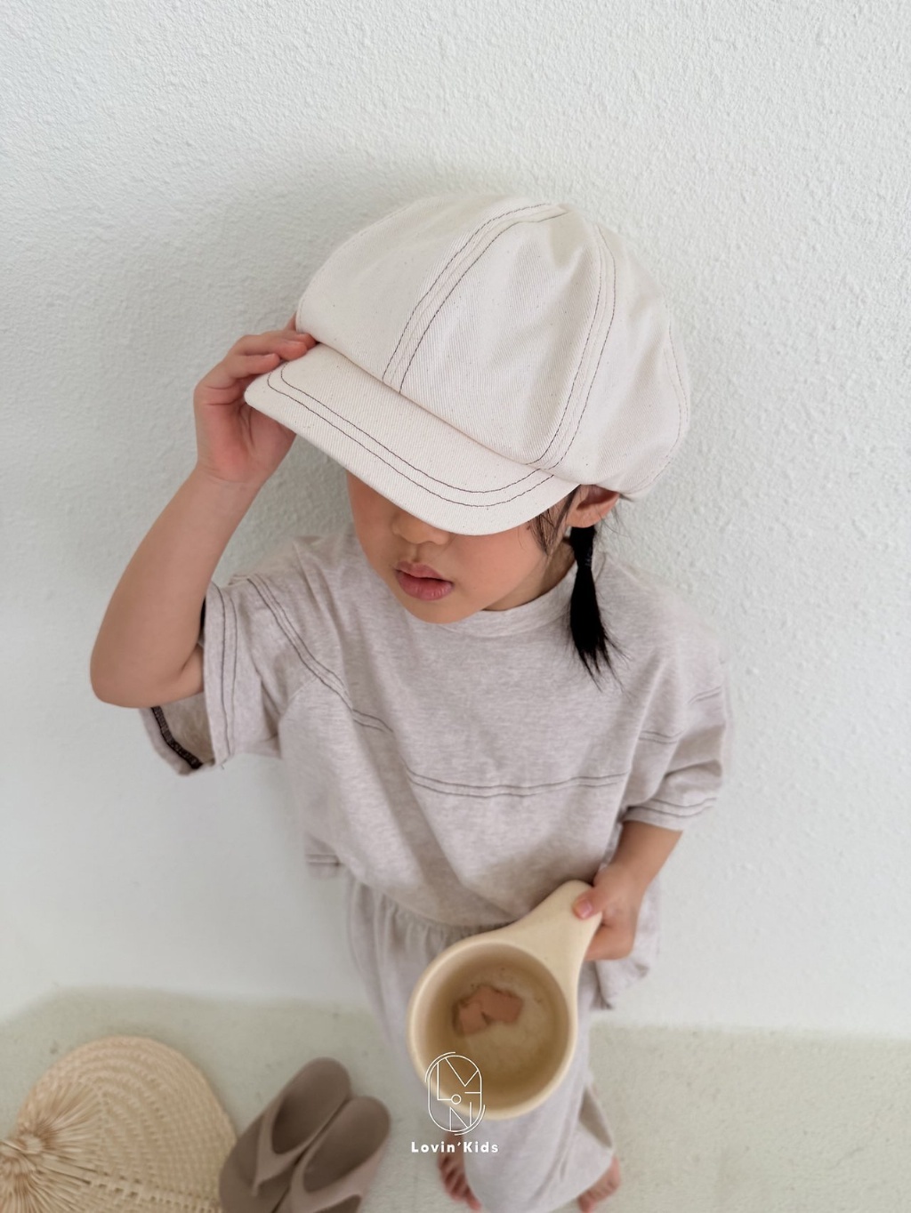 正韓夏LoVin 兩色純棉車縫線上衣