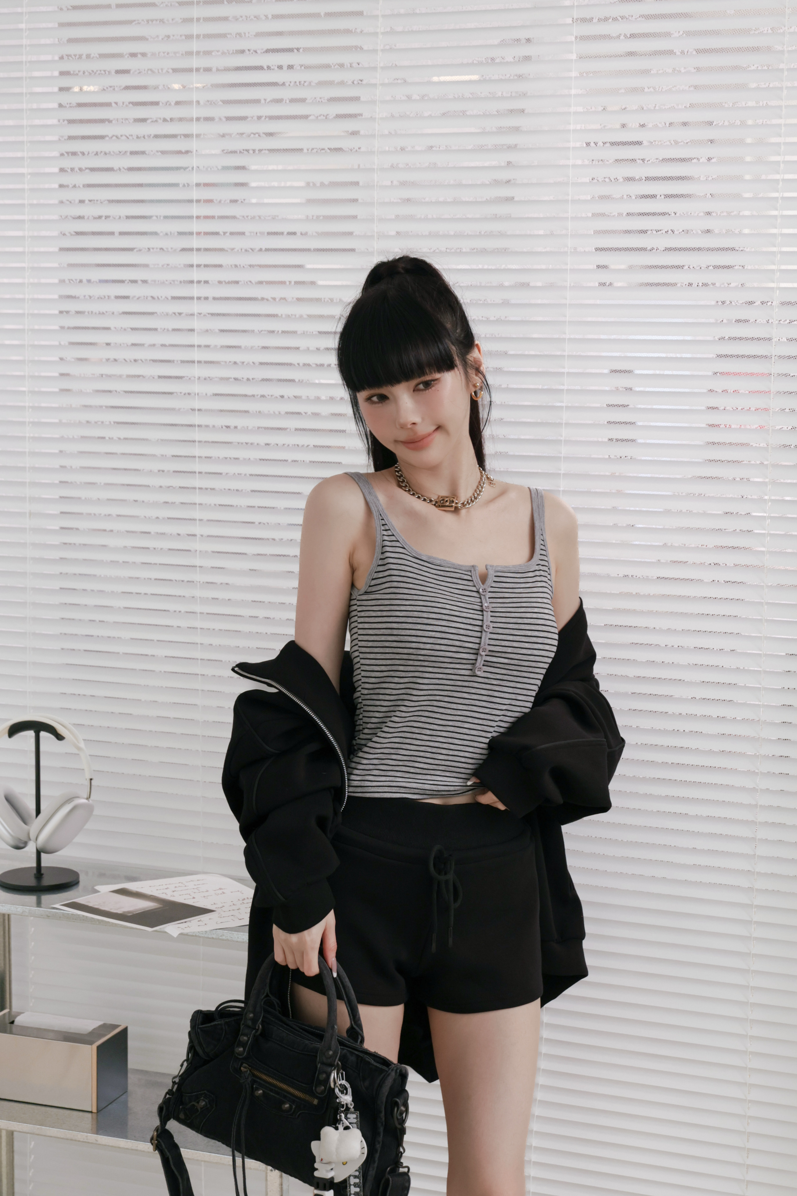 開扣U領雙肩帶BRATOP #條紋款 P42