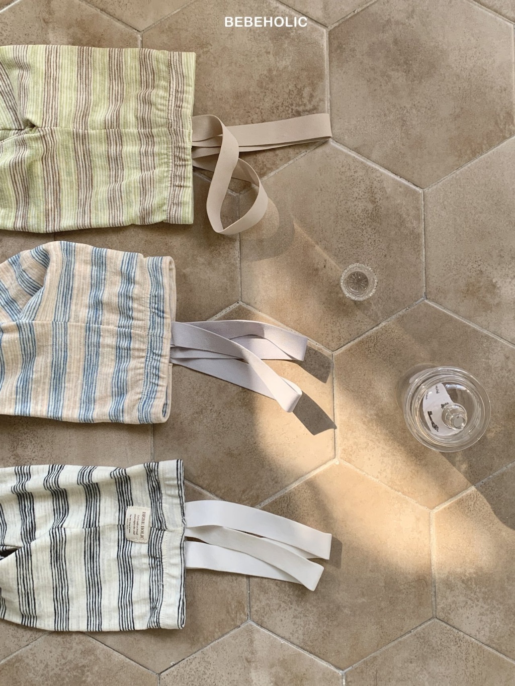 正韓夏bebeholic 嫩嬰三色條紋吊帶褲