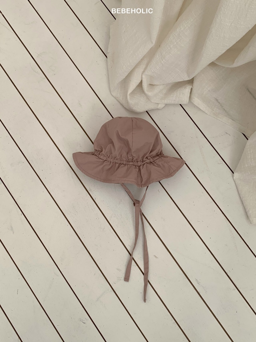 正韓夏bebeholic 嫩嬰四色綁帶帽