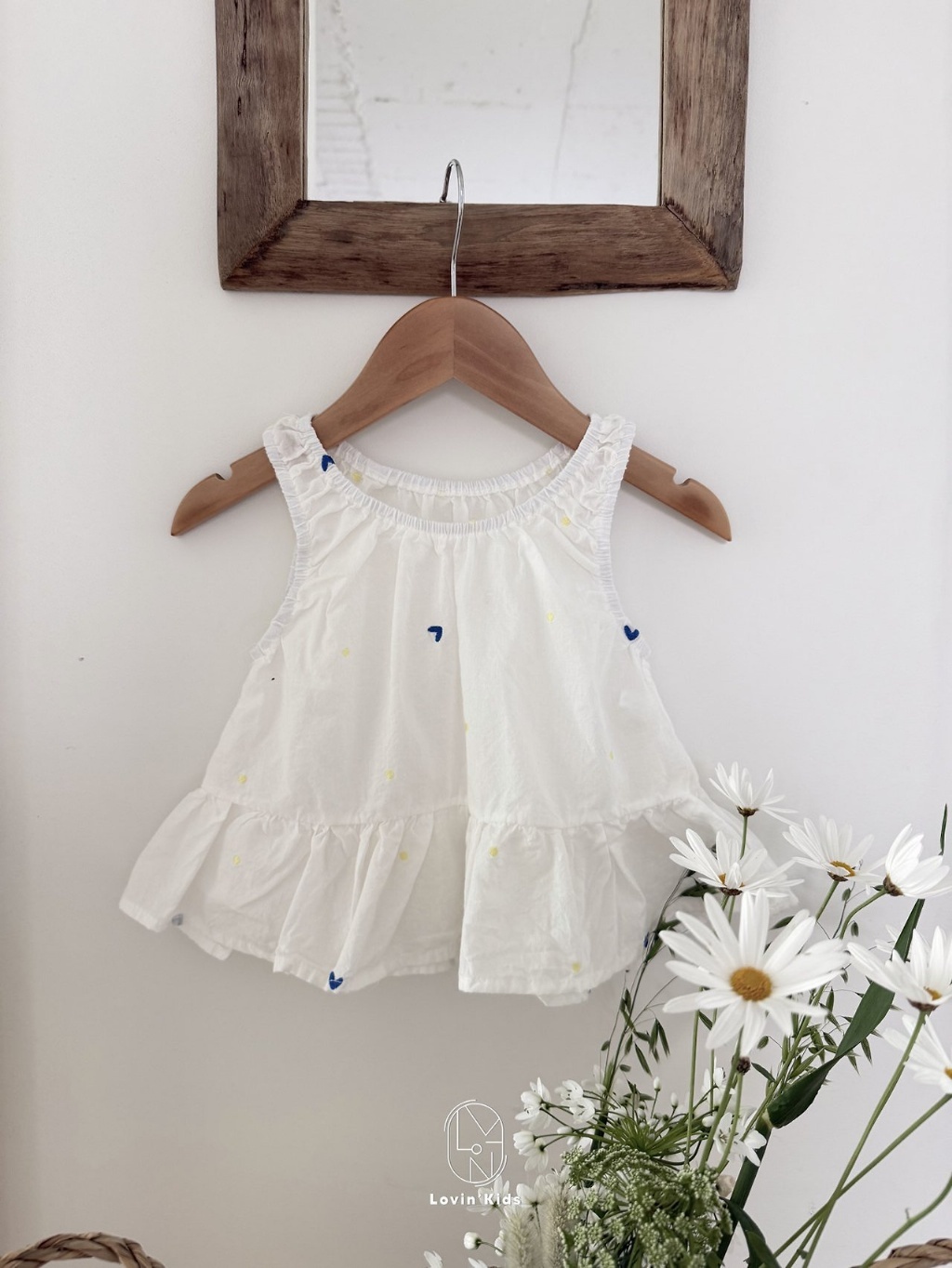 正韓夏LoVin 兩色純棉刺繡愛心背心