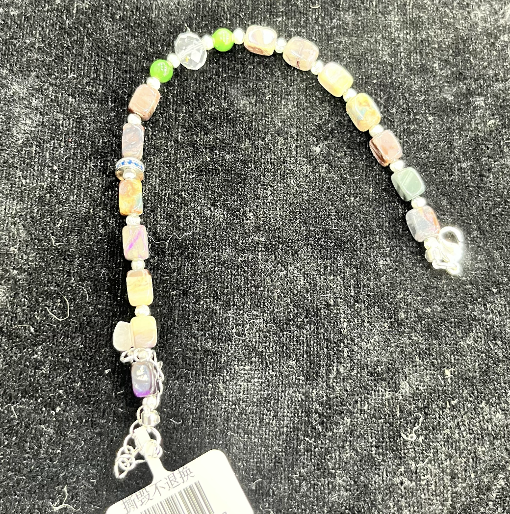 0402gz19-舒俱來-SJL540多彩+碧玉水晶手鏈（A19）