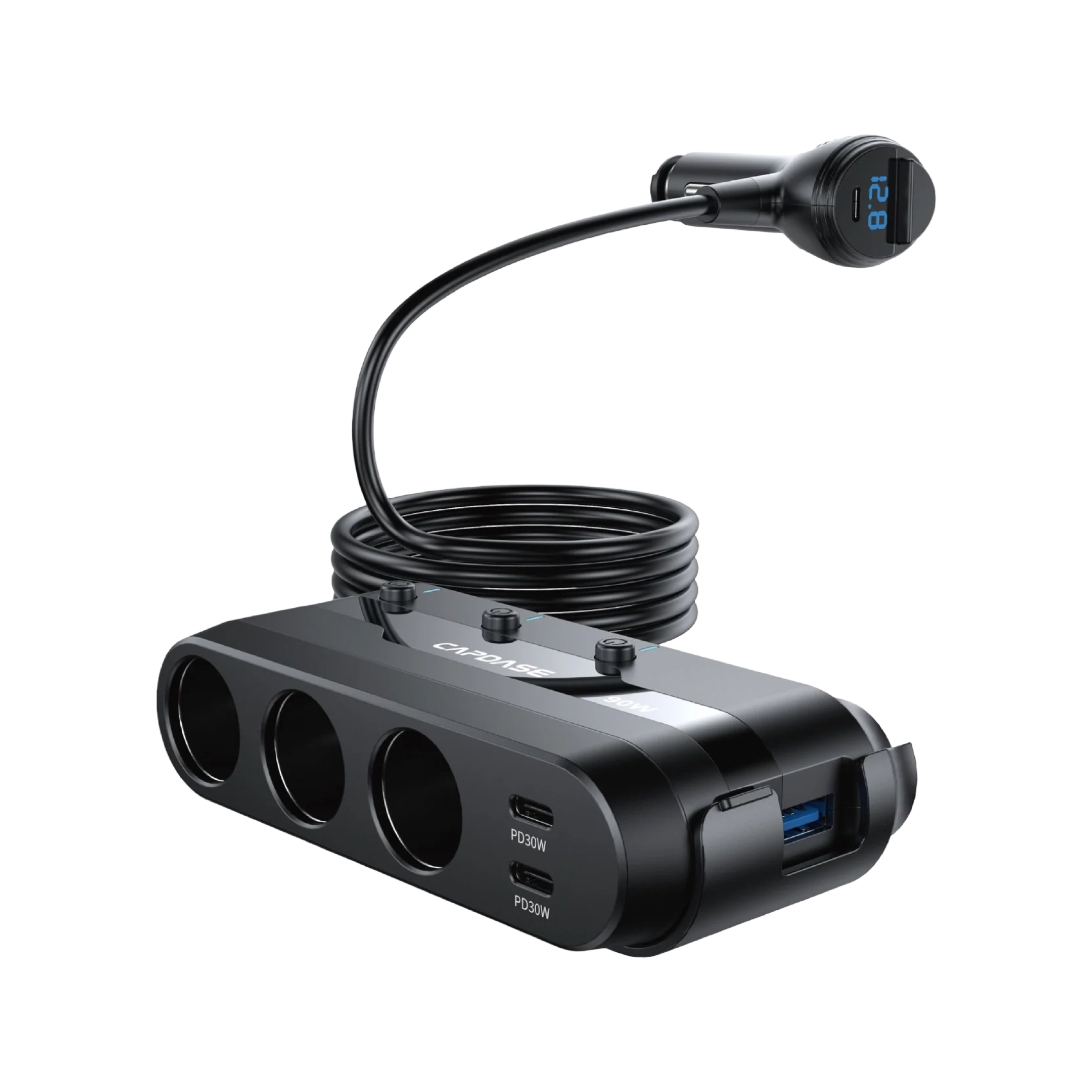Capdase PowerHub BQP9 三插座四輸出 QC 3.0 及 USB-C PD 90W 車用充電器