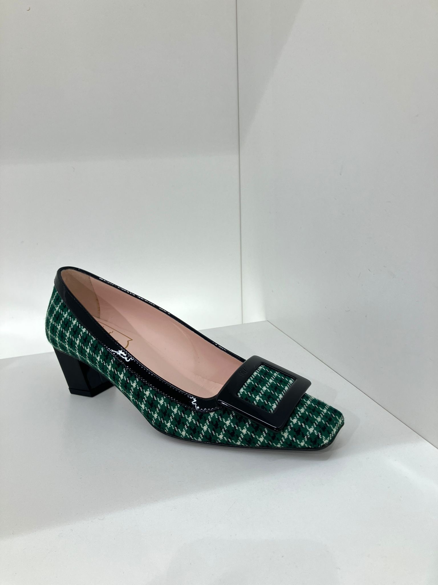 Roger Vivier belle vivier heels 45mm green check