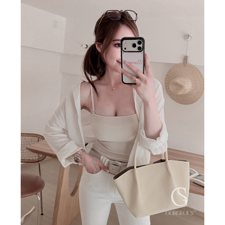 A158「慕絲⽜奶平⼝ BRA TOP（肩帶可拆）」