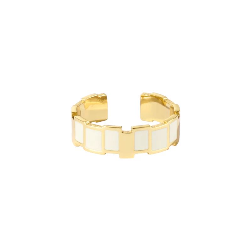 1BU0407-017 [BANGLEUP] Ines Multicolor Ring - Sand White #BUP23-INS-BAG03 (EU)