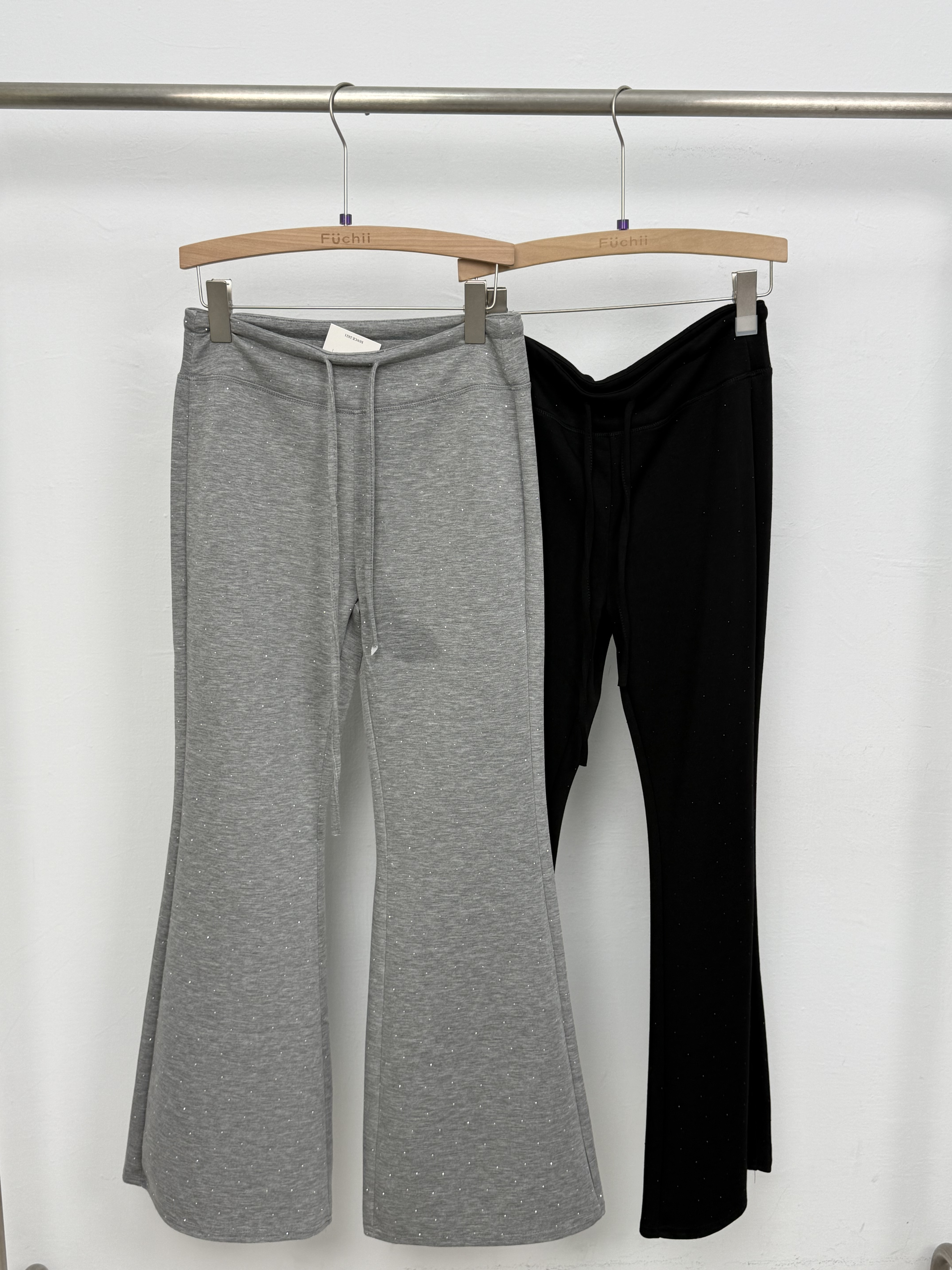 NEW 細閃滿鑽休閒喇叭褲