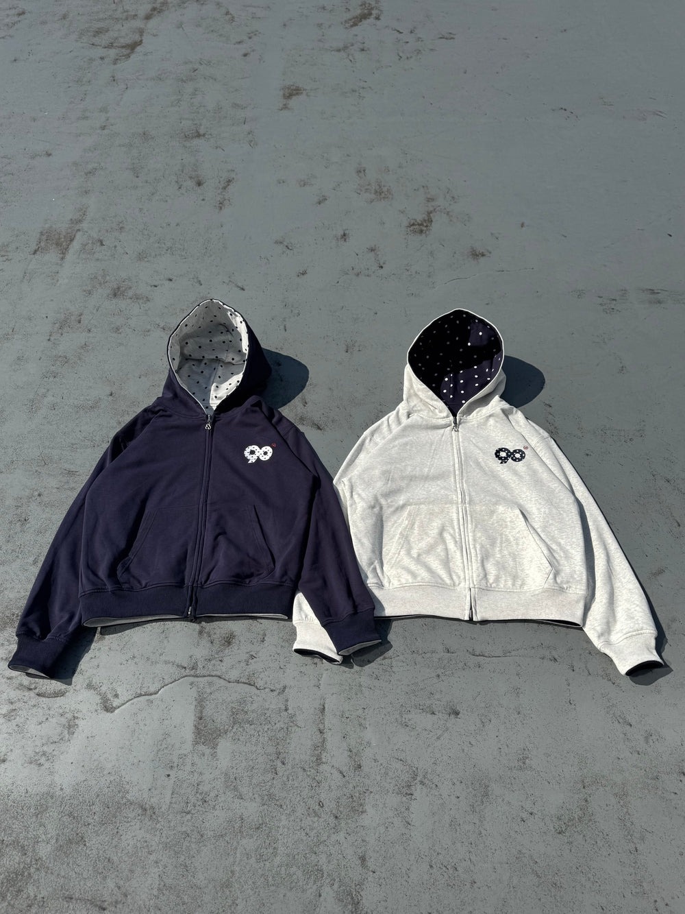 2026SS 9090 90 LOGO REVERSIBLE DOT ZIP HOODIE 波點點點雙面穿