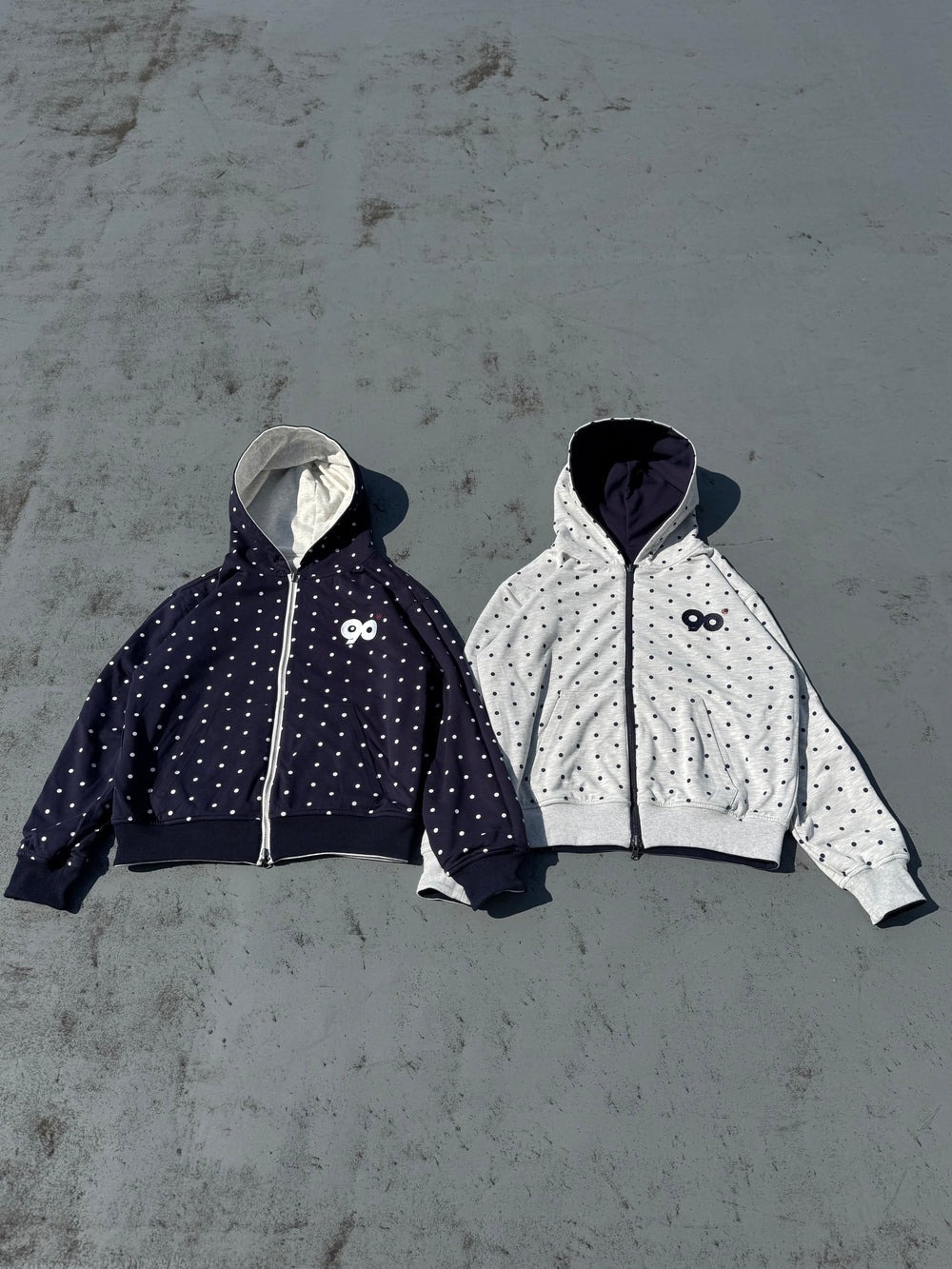 2026SS 9090 90 LOGO REVERSIBLE DOT ZIP HOODIE 波點 點點 雙面穿 連帽 外套 現貨 NN2208