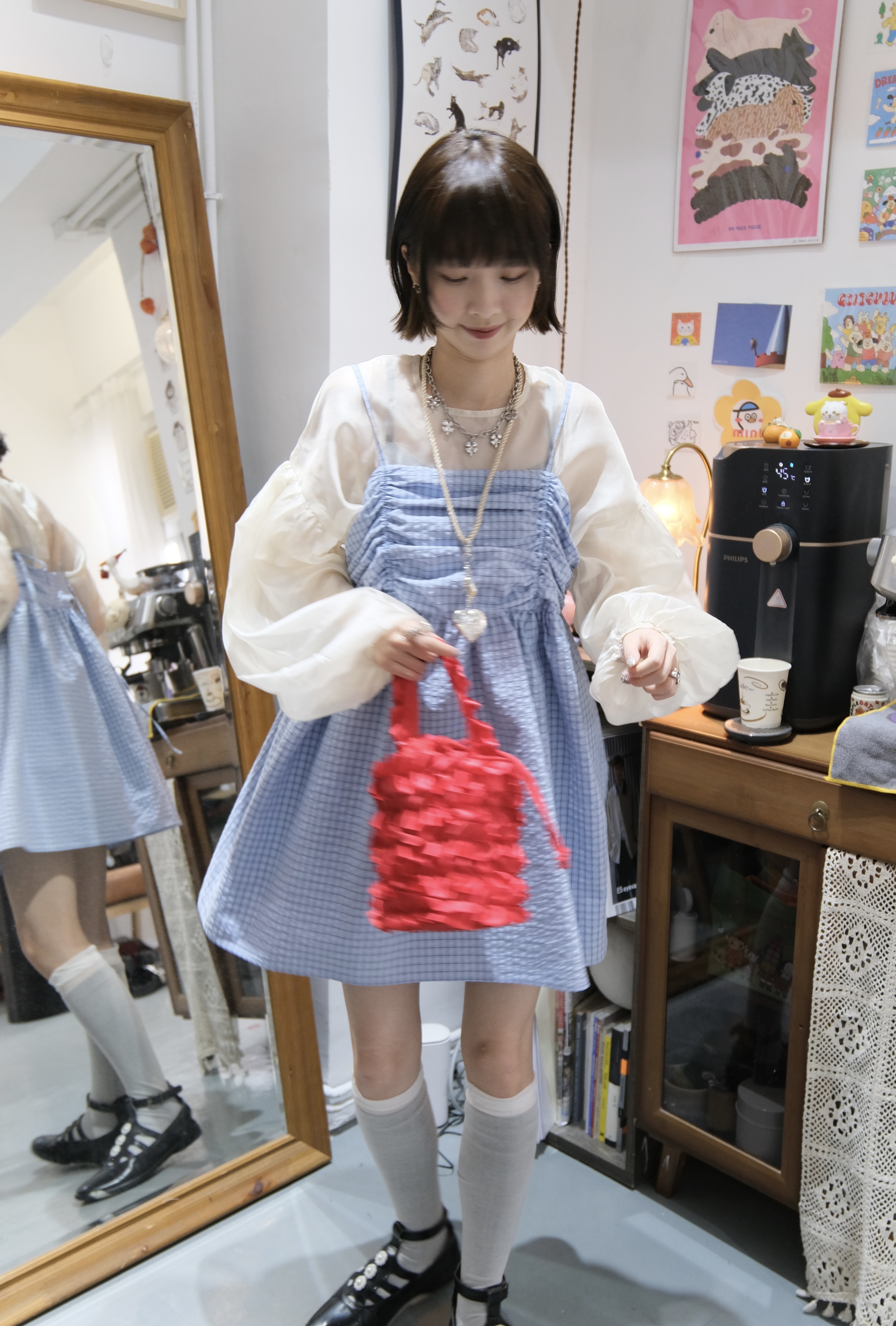 透明感泡泡罩blouse