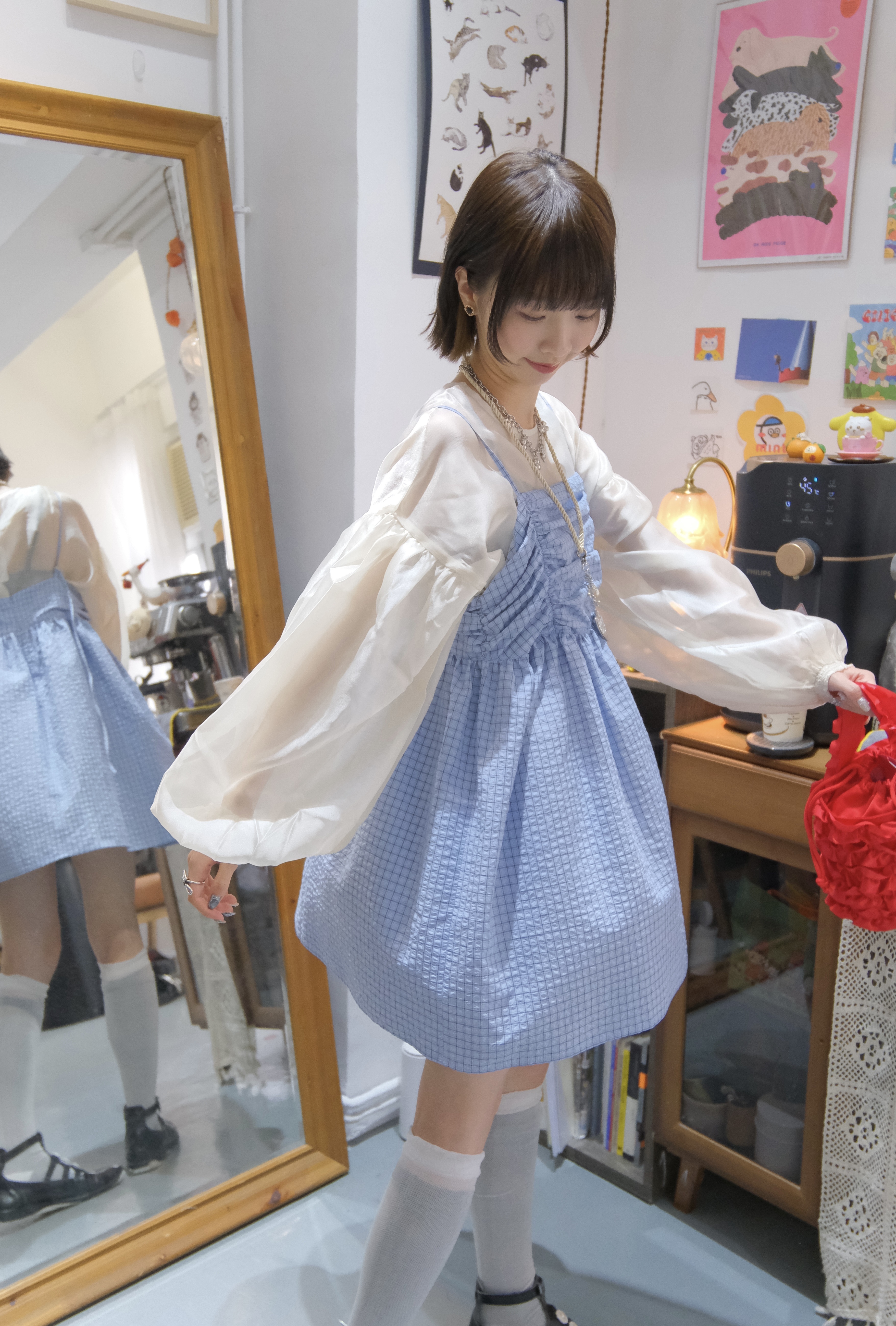 透明感泡泡罩blouse