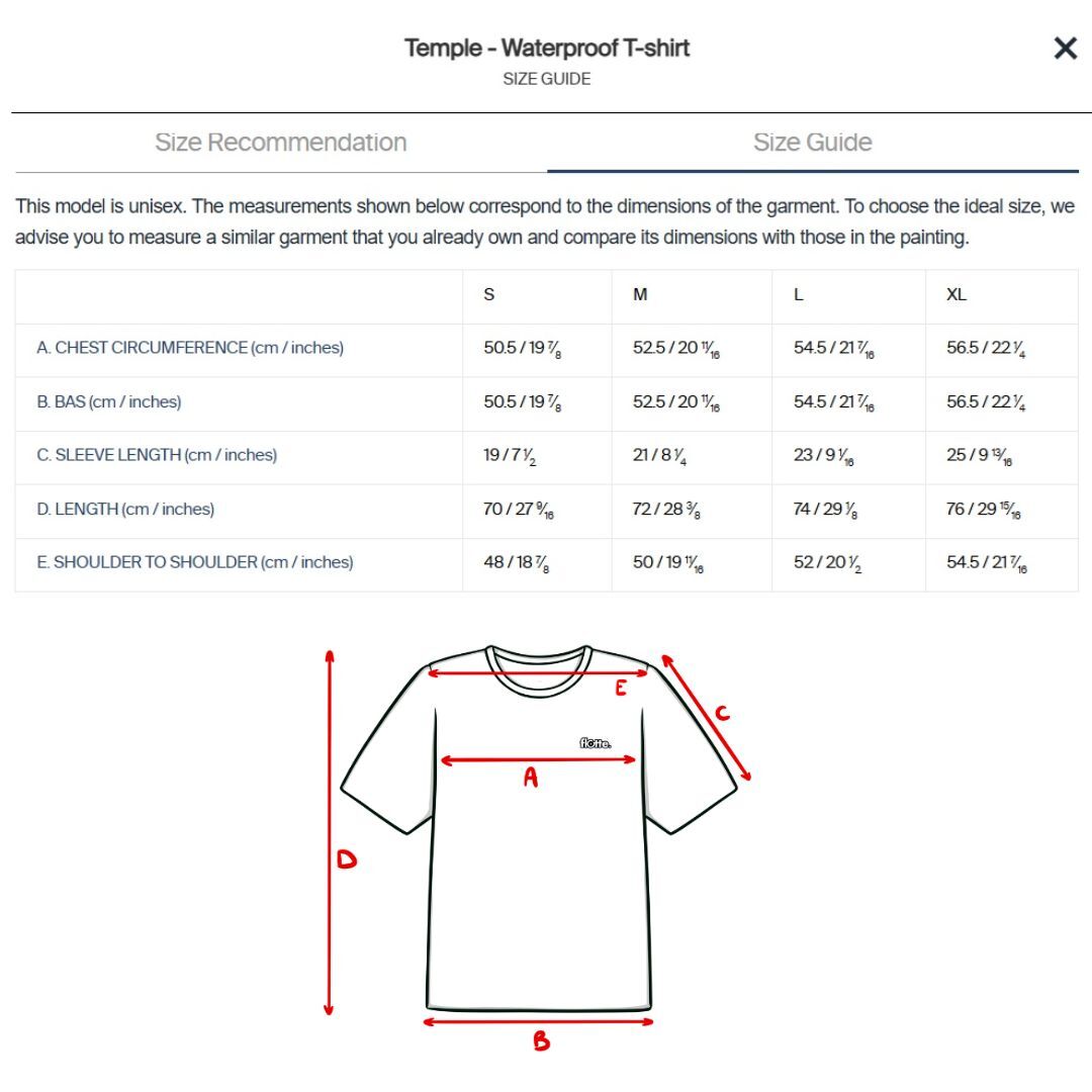 1FL0401-166 [FLOTTE] Temple - Waterproof T-Shirt Sapin (EU)