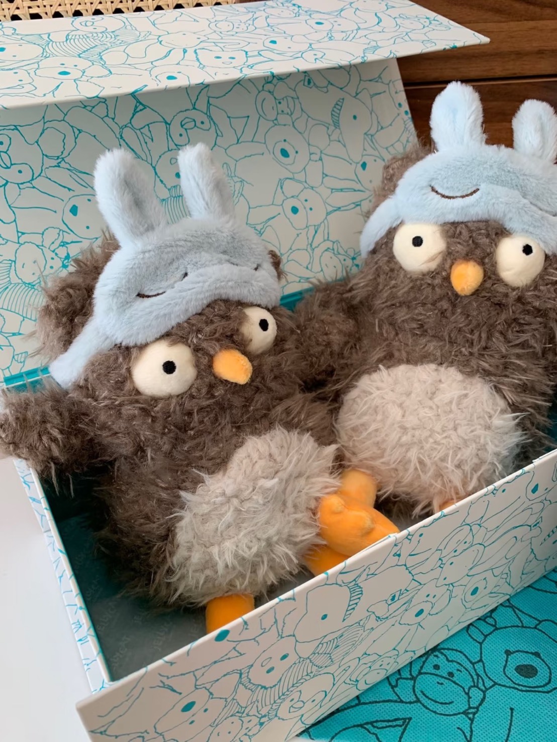 JELLYCAT AUDREY HOOTSOFTLY 眼罩貓頭鷹 棕色 毛絨公仔