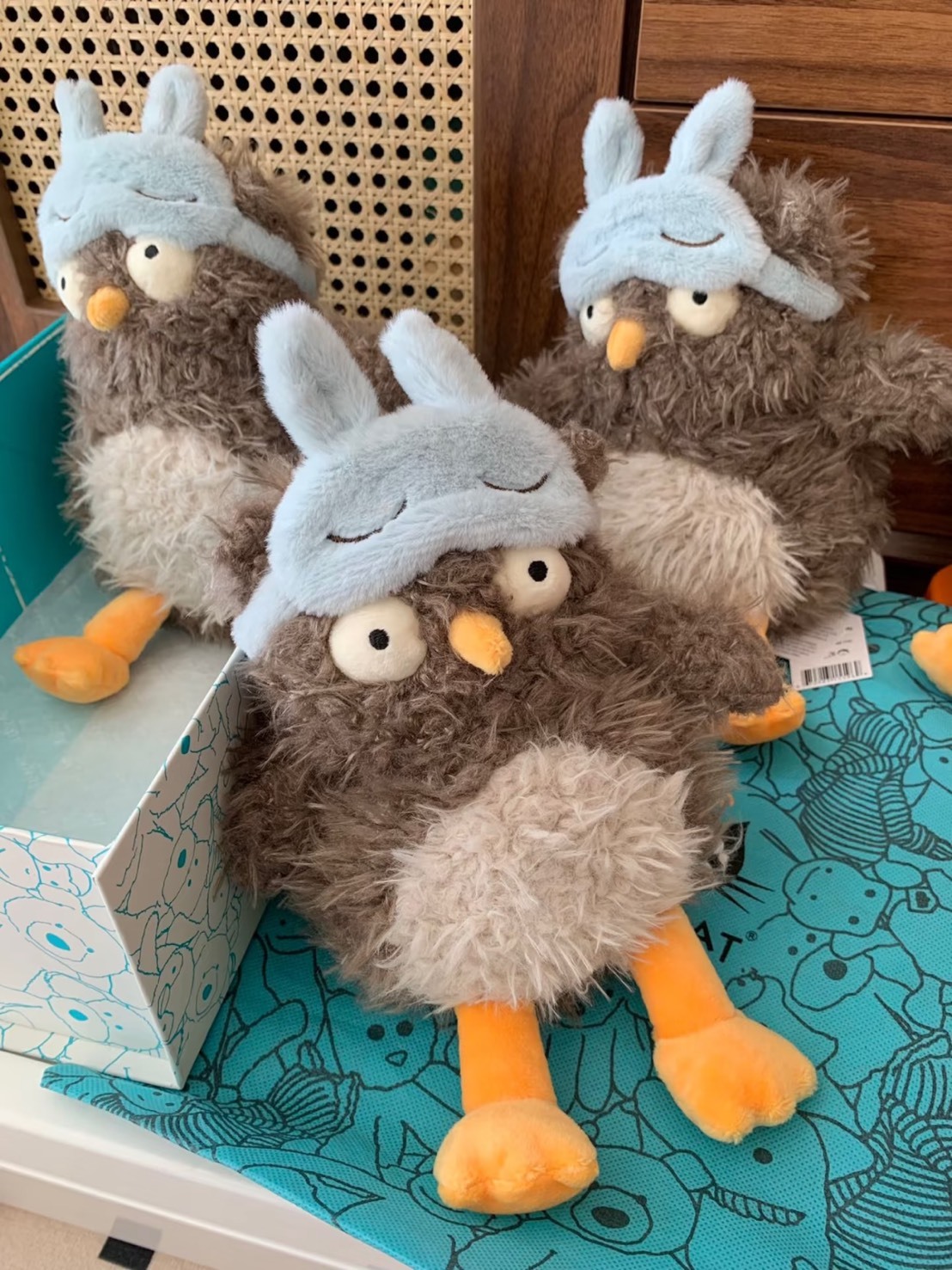 JELLYCAT AUDREY HOOTSOFTLY 眼罩貓頭鷹棕色毛絨公仔