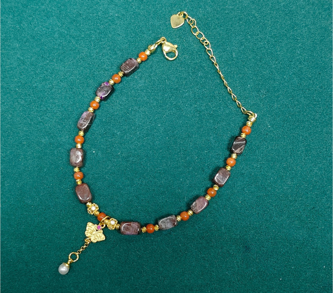 0402gz54--舒俱來-SJL478果醬紅蝴蝶手鏈（B14）