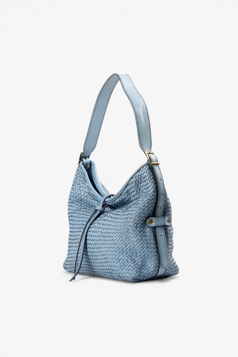 CODA 細編織蝴蝶結肩背包 水藍