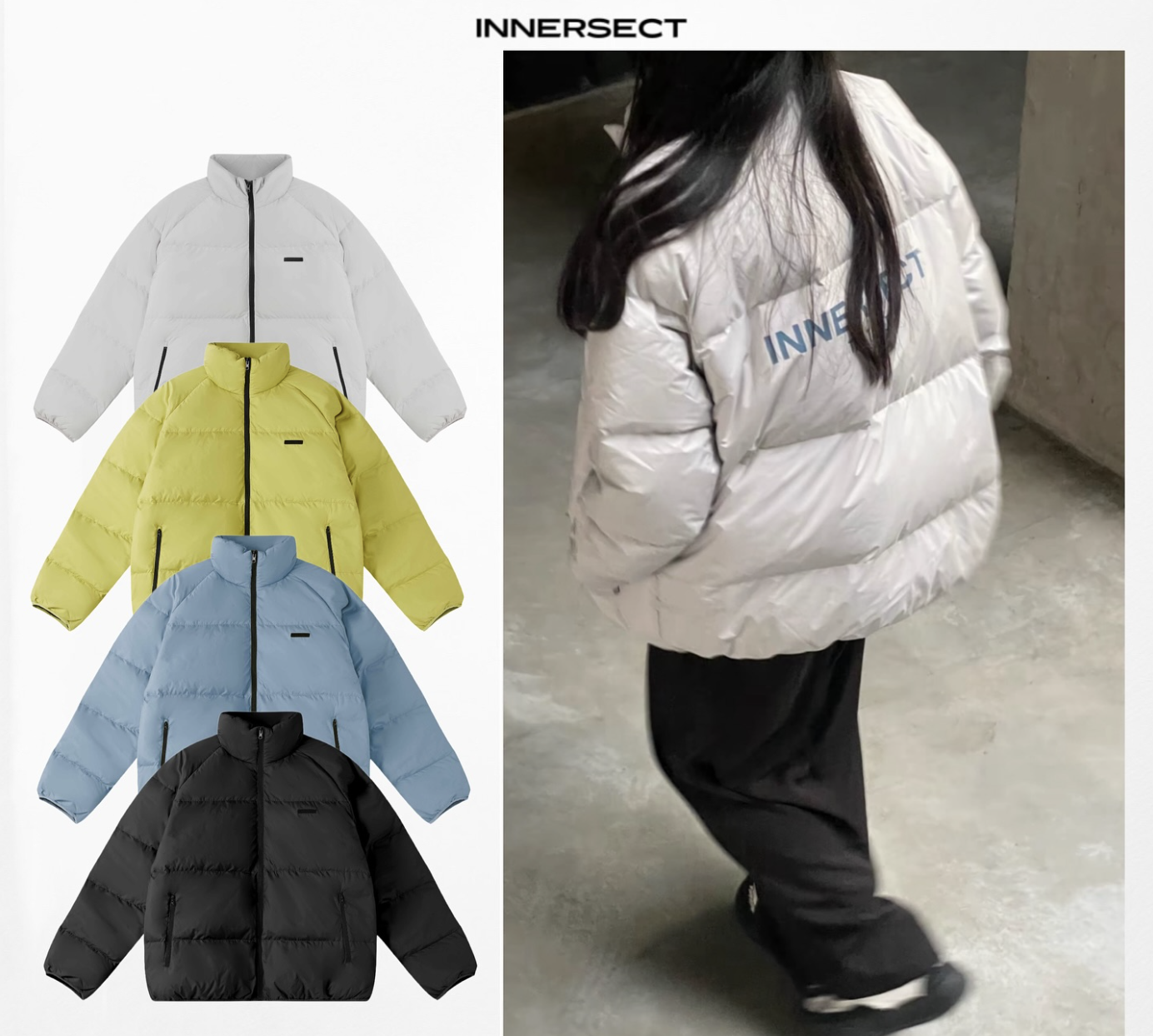 預購4/25抵台 INNERSECT 三生萬物 純色 加厚羽絨服 外套 男女同款【INN24FWTDJ469】