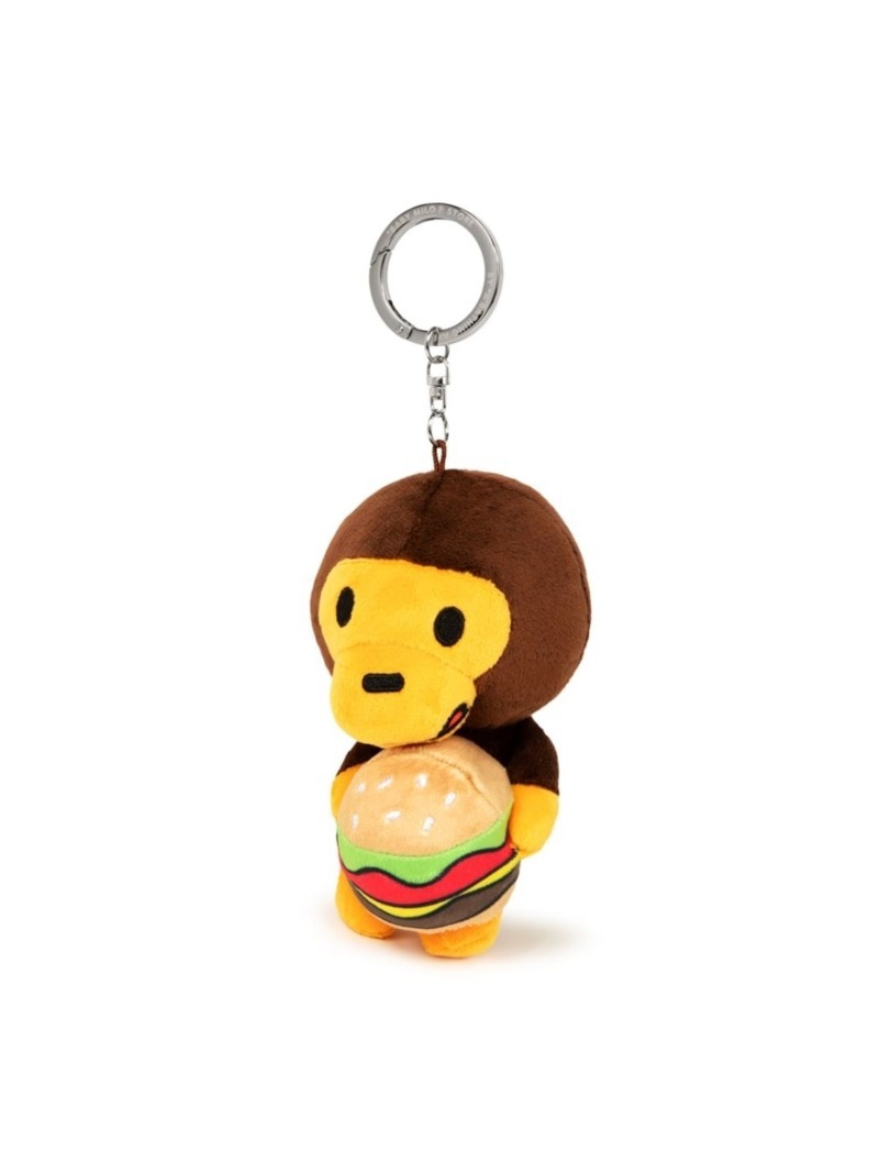 2026SS BAPE A BATHING APE BABY MILO STORE BABY MILO HAMBURGER PLUSH DOLL KEYCHAIN 漢堡 小猴子 鑰匙圈 現貨 AM20182310