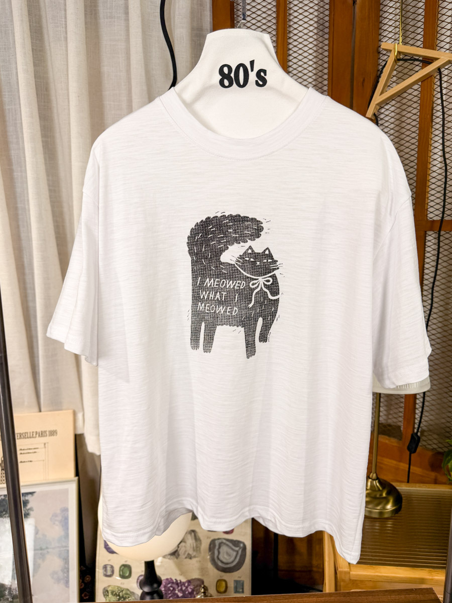 【多買多優惠】【3-7/4滿$1000送禮物】貓貓PRINT．COTTON料TOP【不設退換】