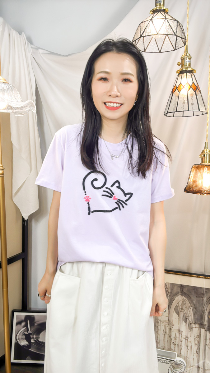 【多買多優惠】貓貓刺繡．COTTON料TOP【不設退換】