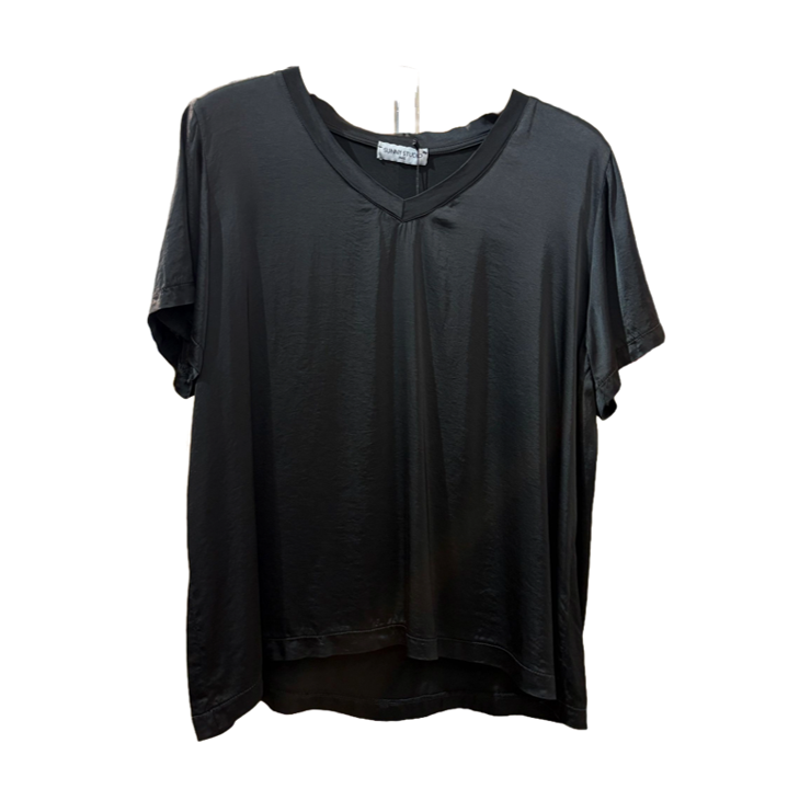 1SO0403-164 [SUNNY STUDIO] V-neck T-Shirt Black #13671 (EU)