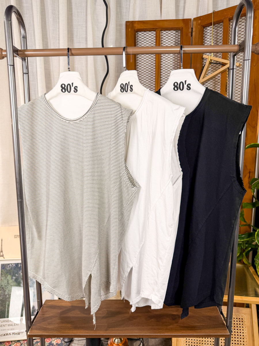 【多買多優惠】【3-7/4滿$1000送禮物】前幅下擺開叉．COTTON料背心【不設退換】