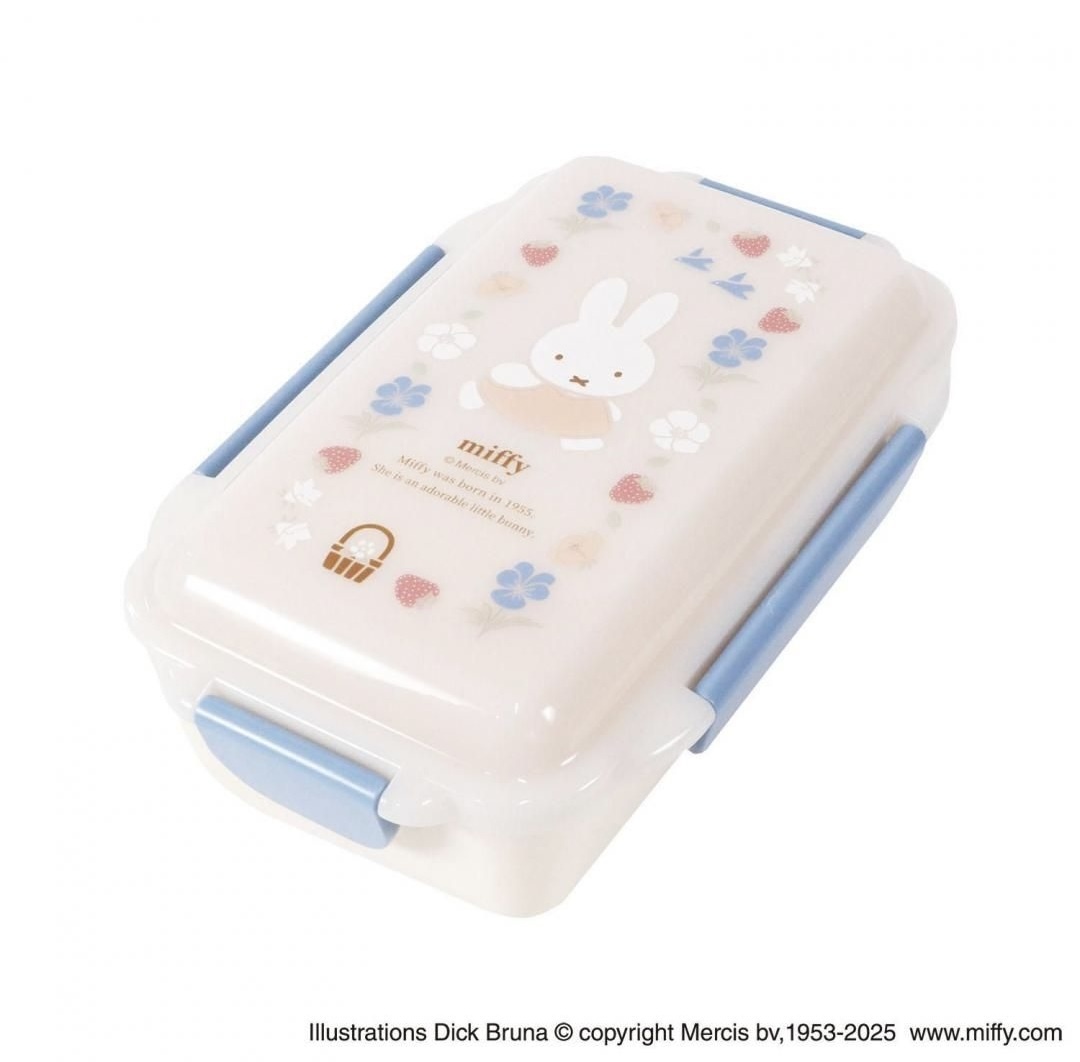 JP Miffy Ag+ 銀抗菌 啪啪飯盒 米藍花花 500ml 4951 TK260402