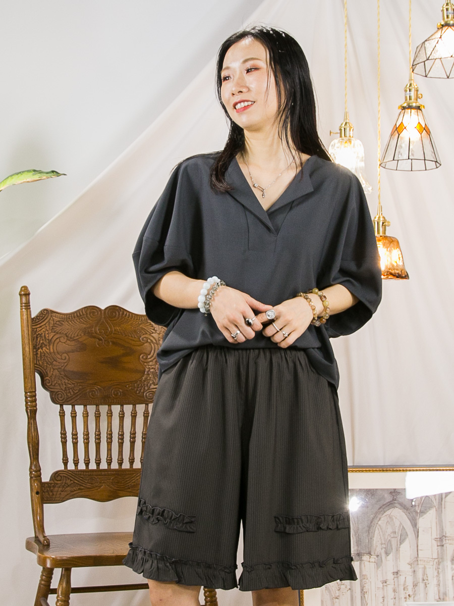 【3/4-7/4限時優惠】【3-7/4滿$1000送禮物】V領．滑滑料TOP