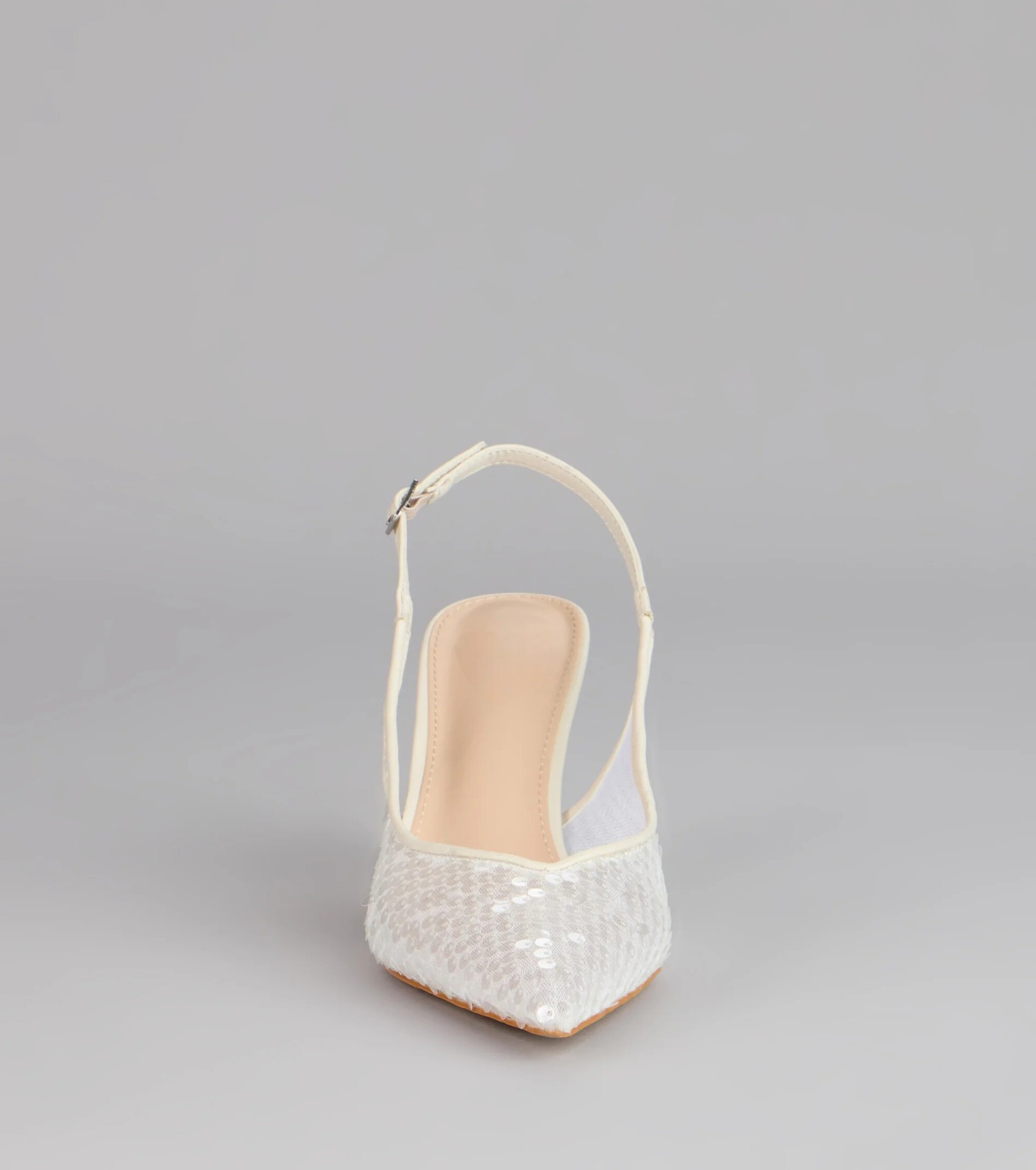 Glitter White粉光白色亮片高跟鞋