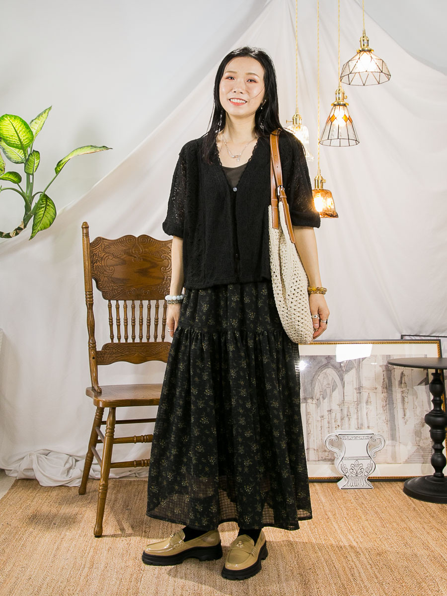 【3/4-7/4限時優惠】【3-7/4滿$1000送禮物】全開胸扣鈕 LACE邊．前兩行LACE．線仔外套