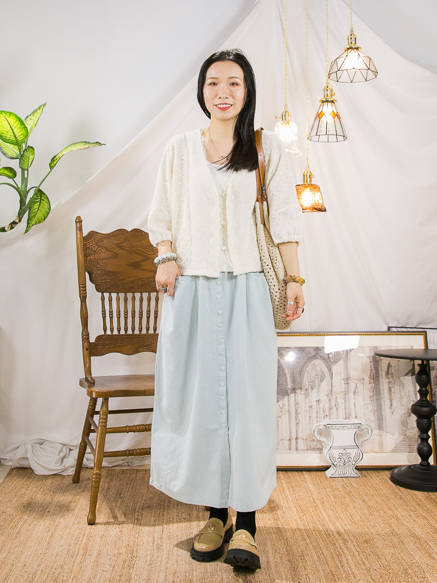 【3/4-7/4限時優惠】【3-7/4滿$1000送禮物】全開胸扣鈕 LACE邊．前兩行LACE．線仔外套