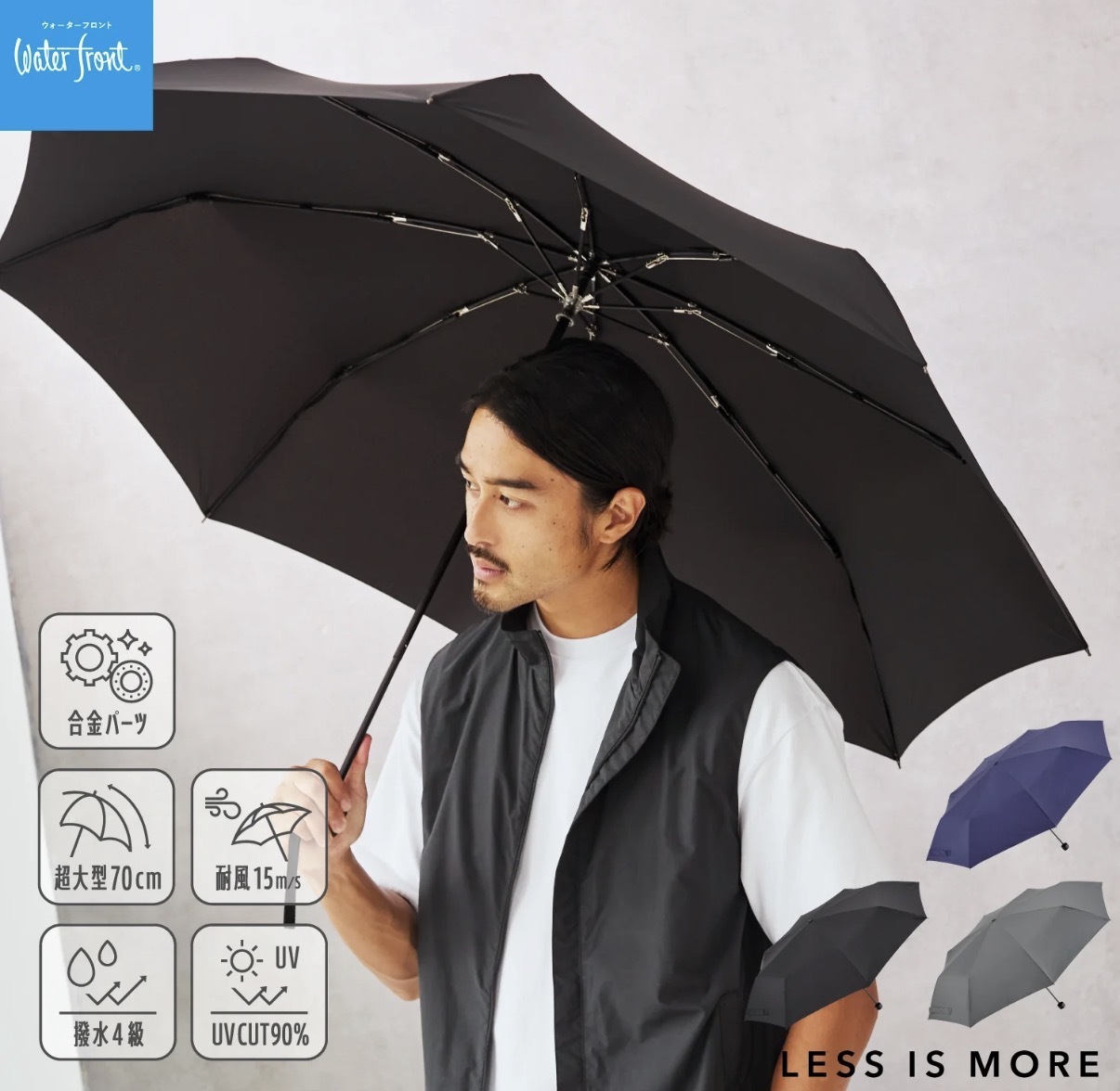 JP Waterfront 富山雷霆  抗風雪巨無霸 縮骨遮 70cm 9028 TK260402