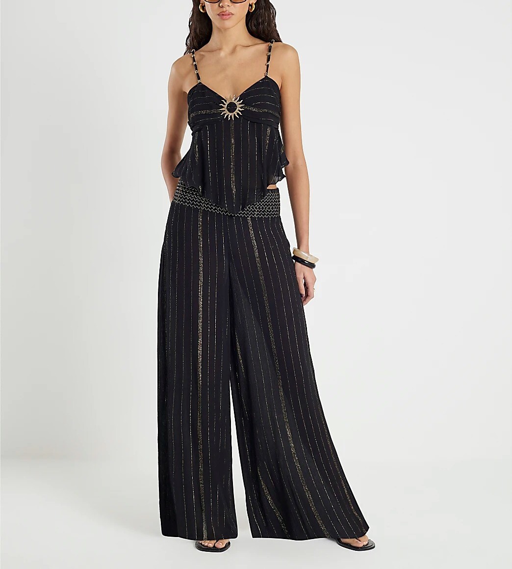 Black Gold黑金色亮蔥長宽褲