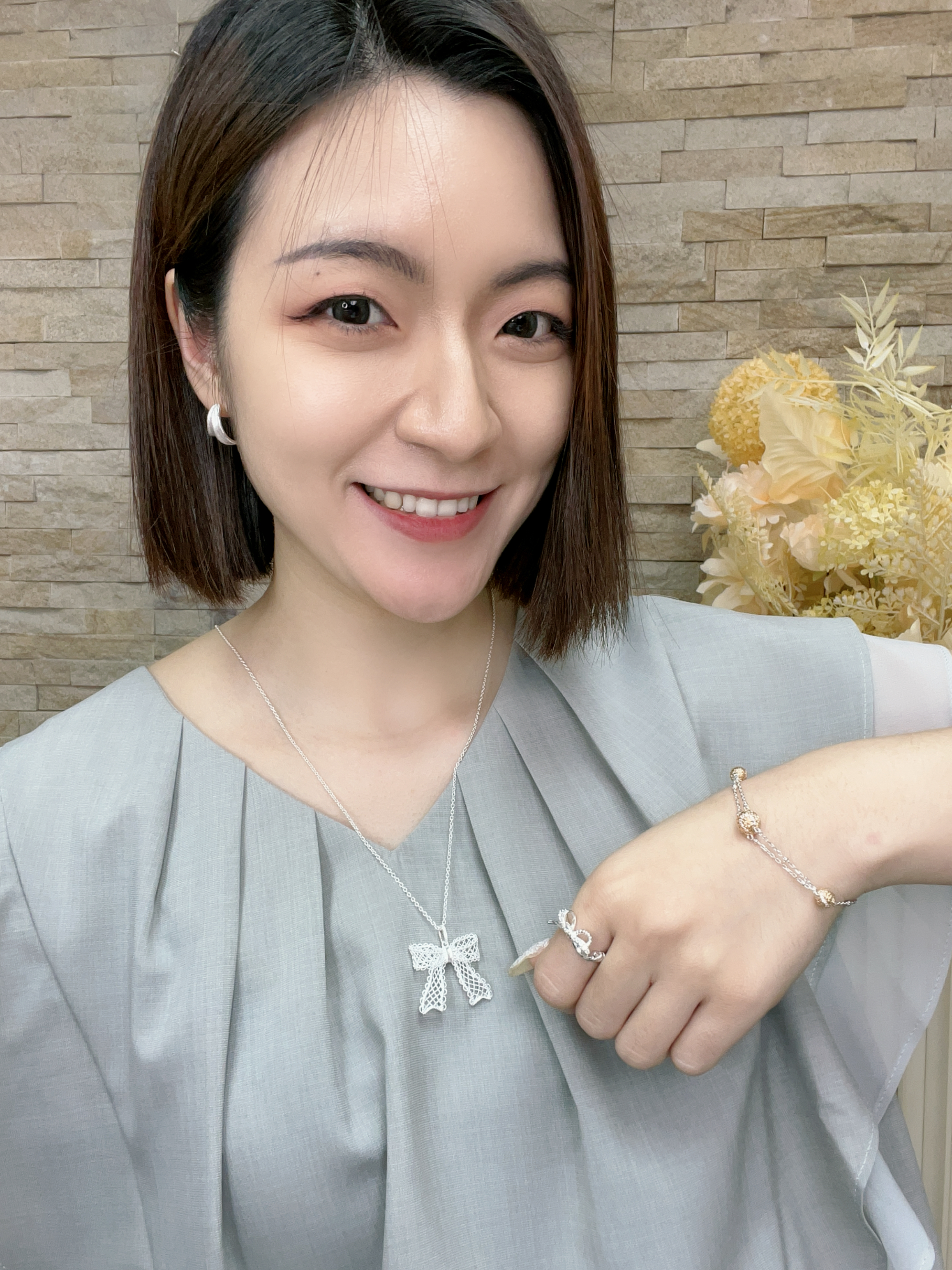 (AA1) 雲絮蝶舞 項鏈 S925 厚銀- #X0233901 #AP2604