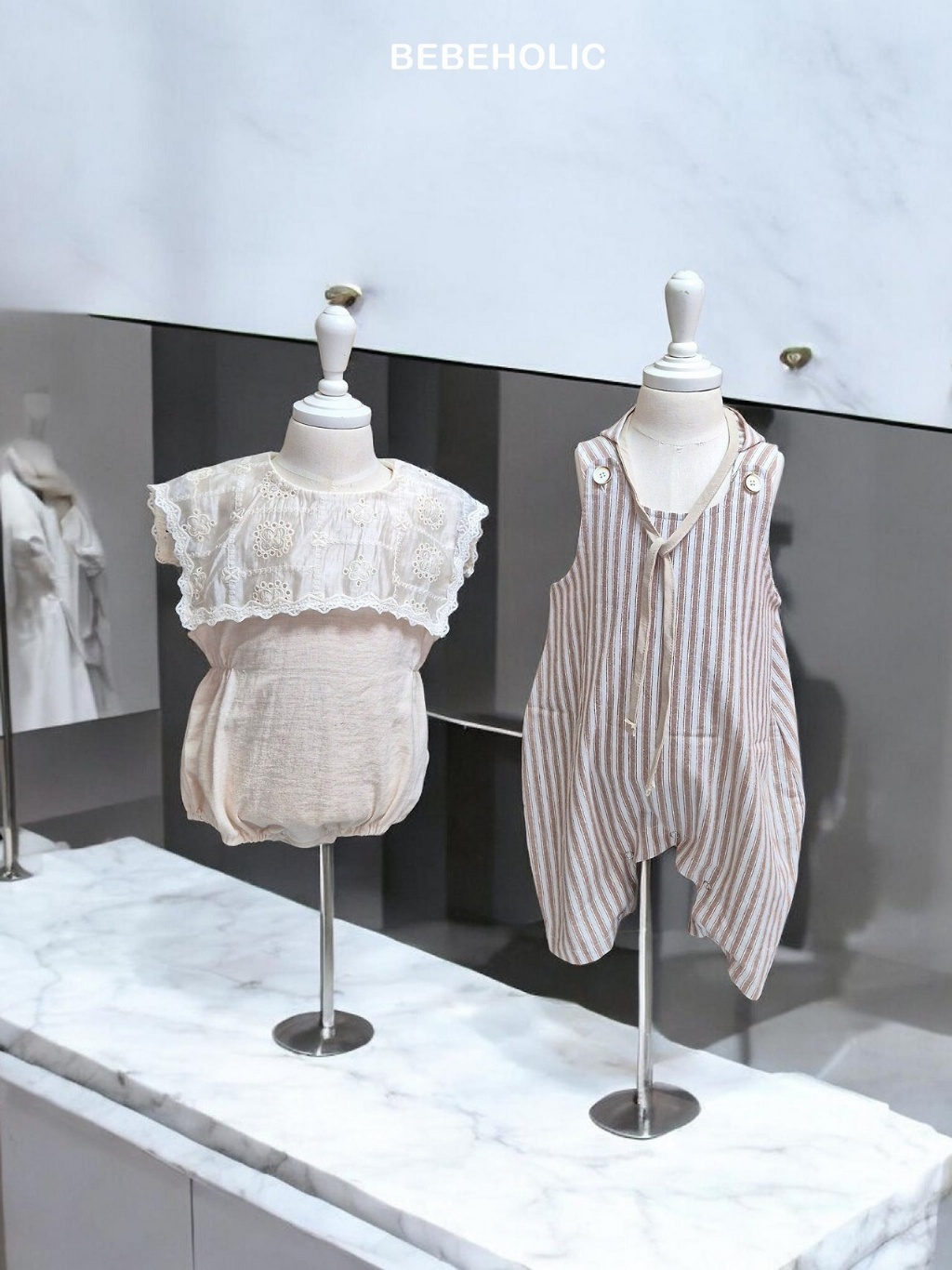 正韓夏bebeholic 嫩嬰直條背帶包屁褲