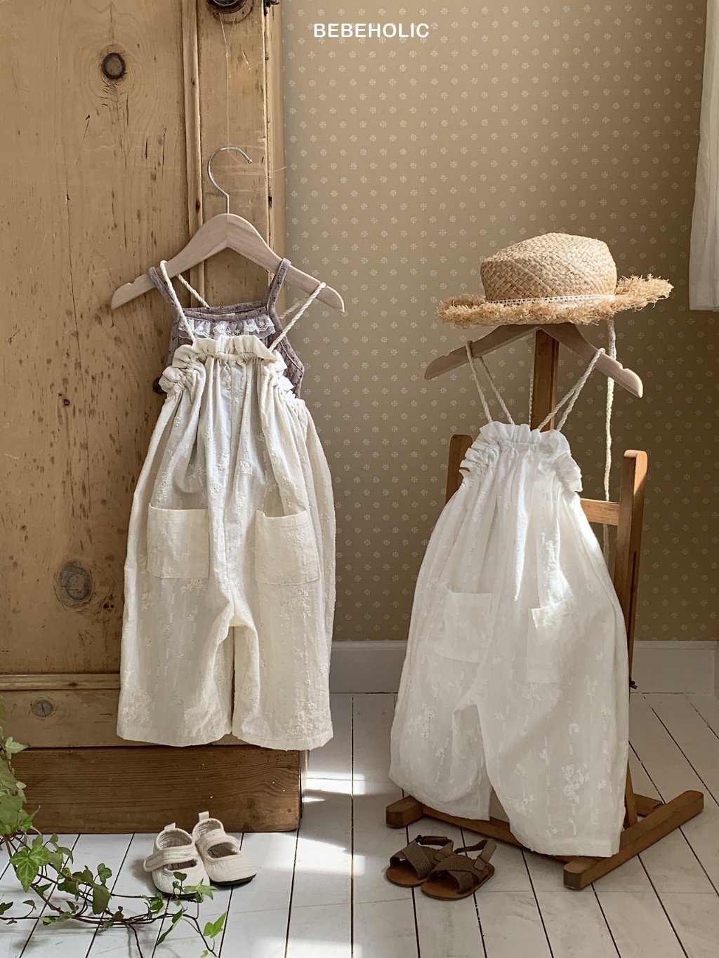 正韓夏bebeholic 嫩嬰文青風吊帶褲