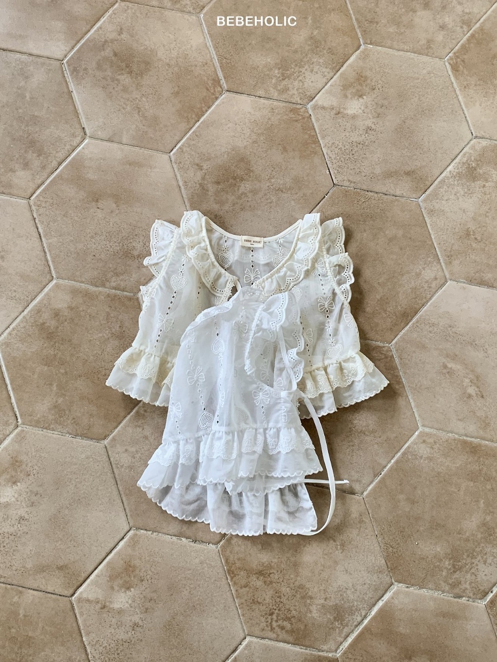 正韓夏bebeholic 嫩嬰蝴蝶結綁帶背心