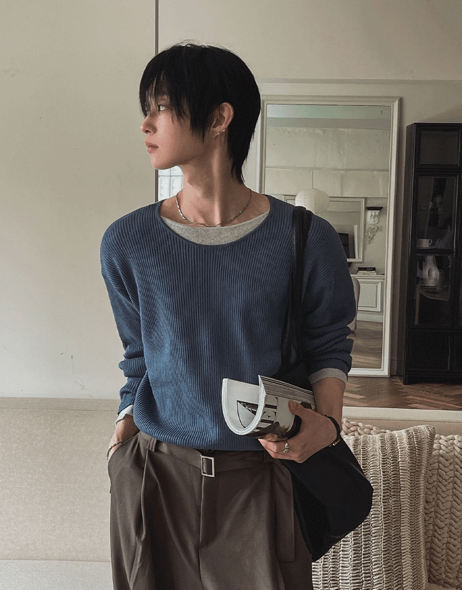 層疊短款針織衫