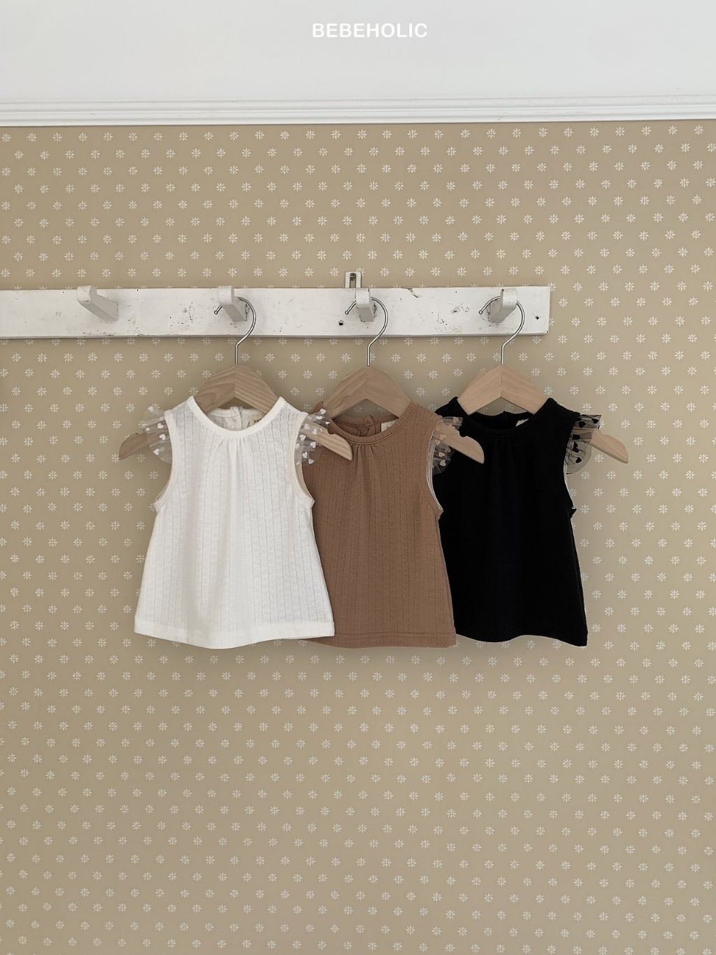 正韓夏bebeholic 嫩嬰愛心蕾絲背心上衣