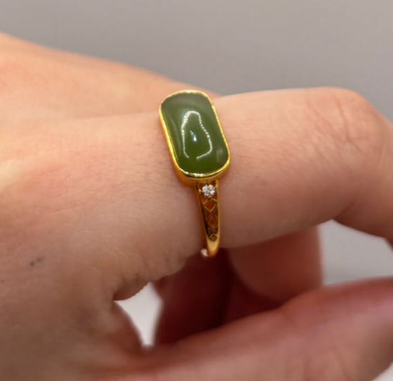 AB260402-K53-收藏級貓眼俄羅斯碧玉s925碧玉開口戒指 -(預計5月尾到貨)(只限尖沙咀門市自取不包郵)